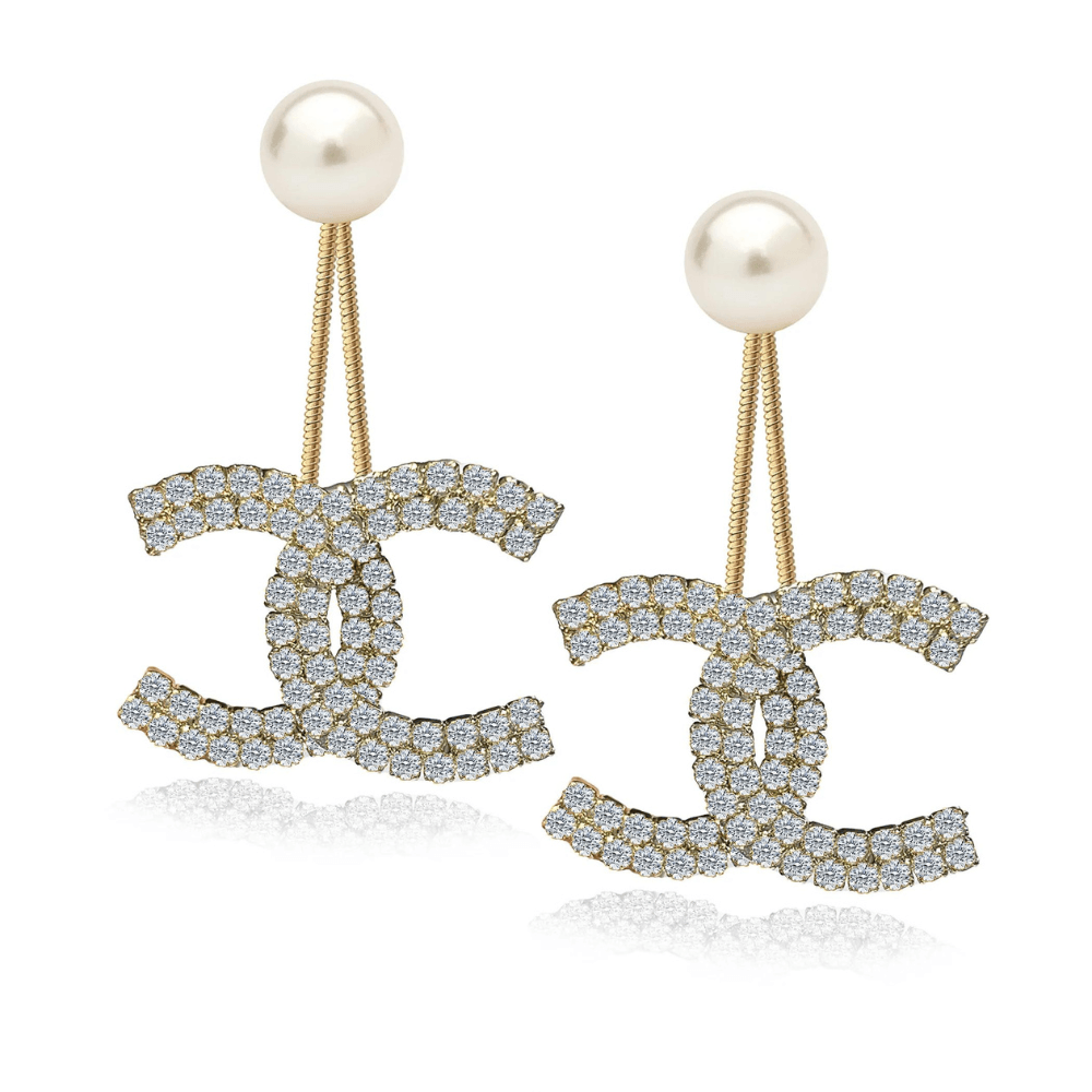 Double c hot sale chanel earrings