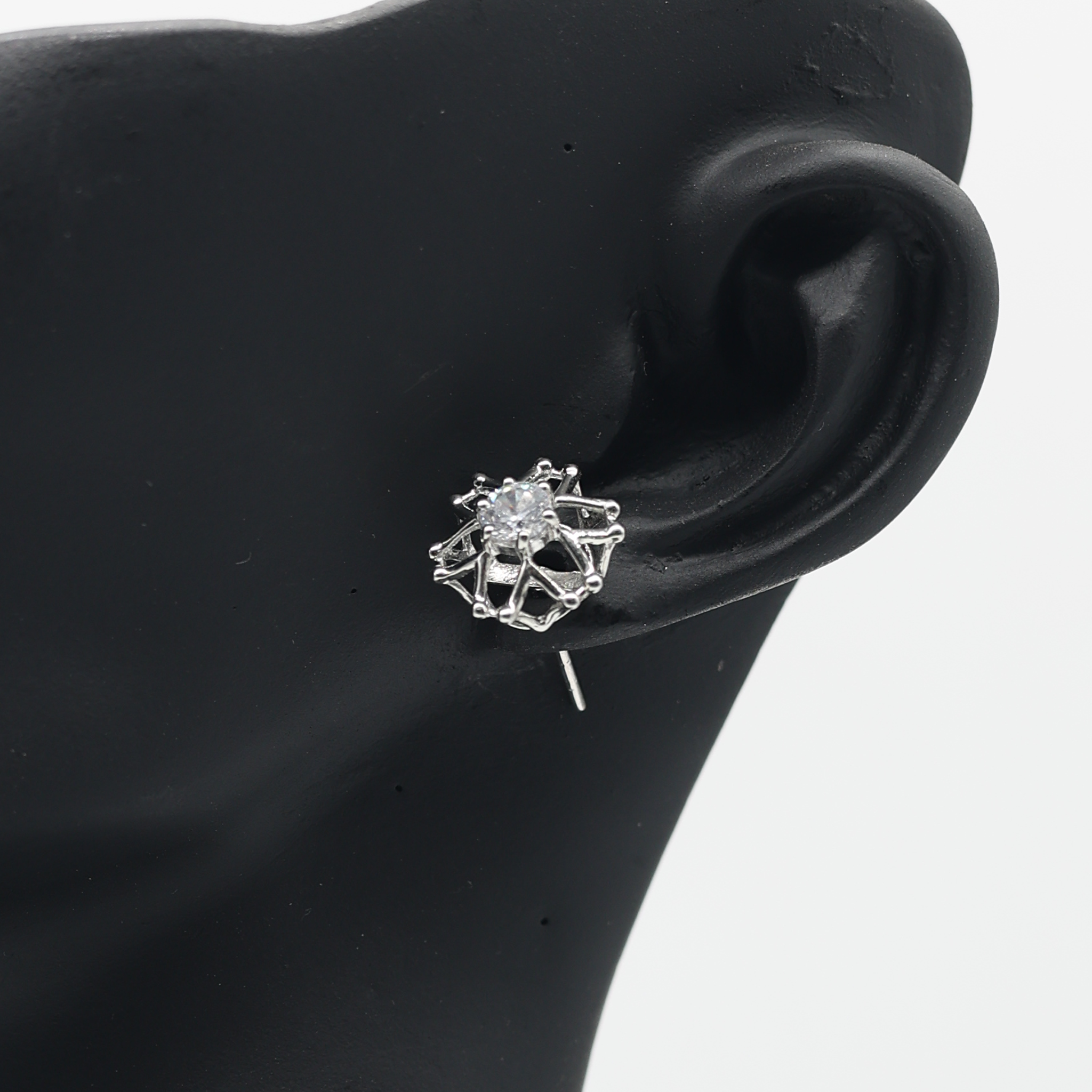 Geometric Floral Silver White Gold Plated Earring For Women