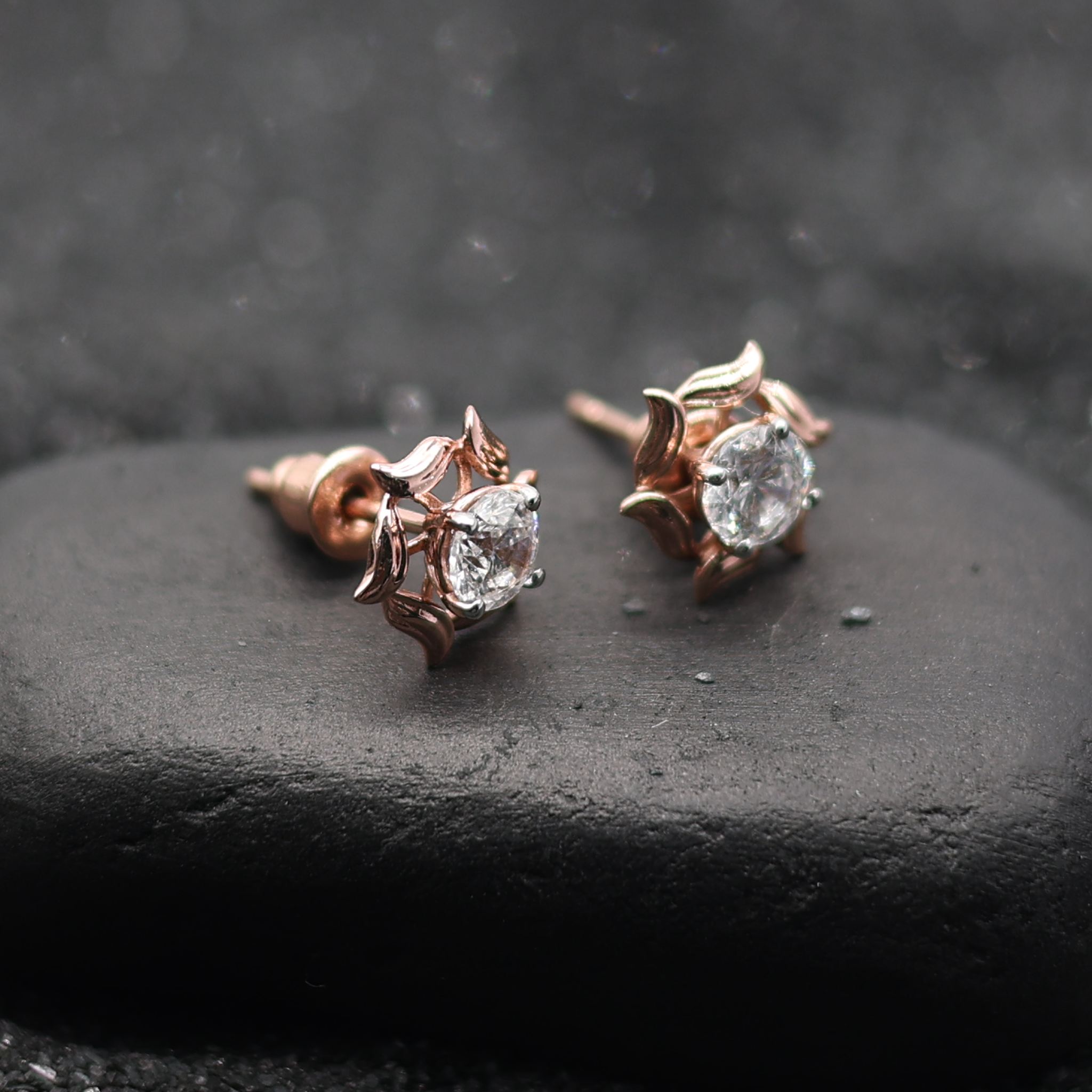 Rose Gold Adjustable Silver Flowerettes Stud Earring For Woman