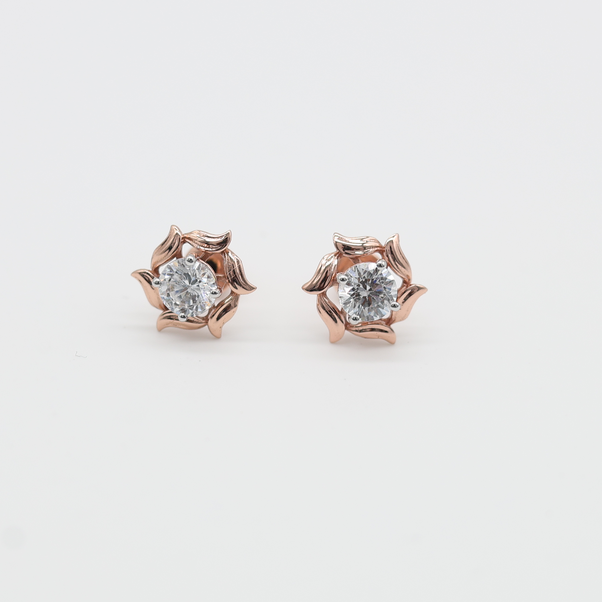 Rose Gold Adjustable Silver Flowerettes Stud Earring For Woman