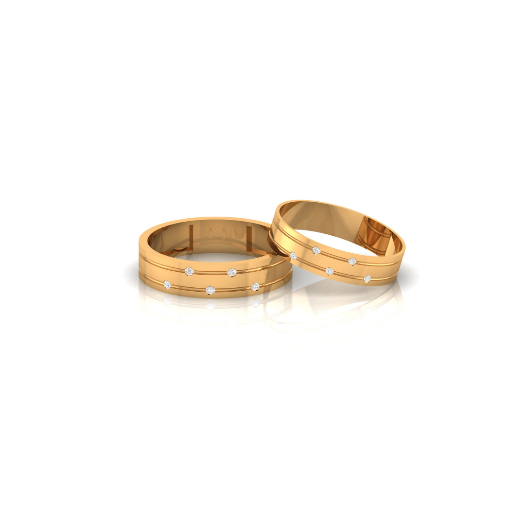 Adjustable Silver Yellow Gold Modern Dual Layered Band For Couple