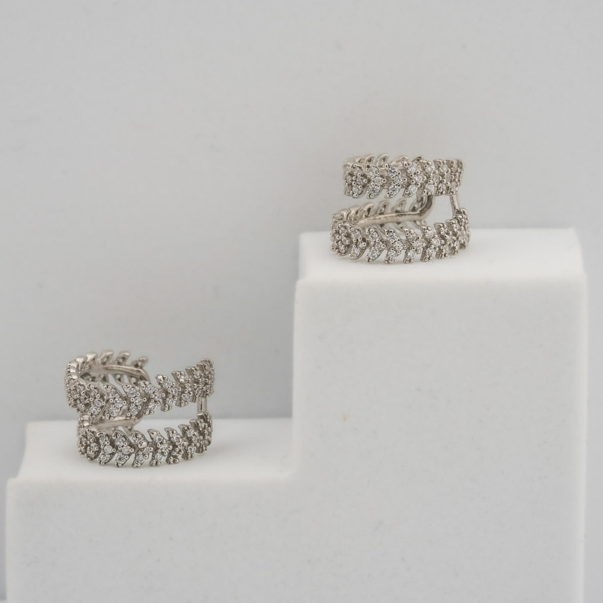 Whispering Leaves Silver Ear Cuff