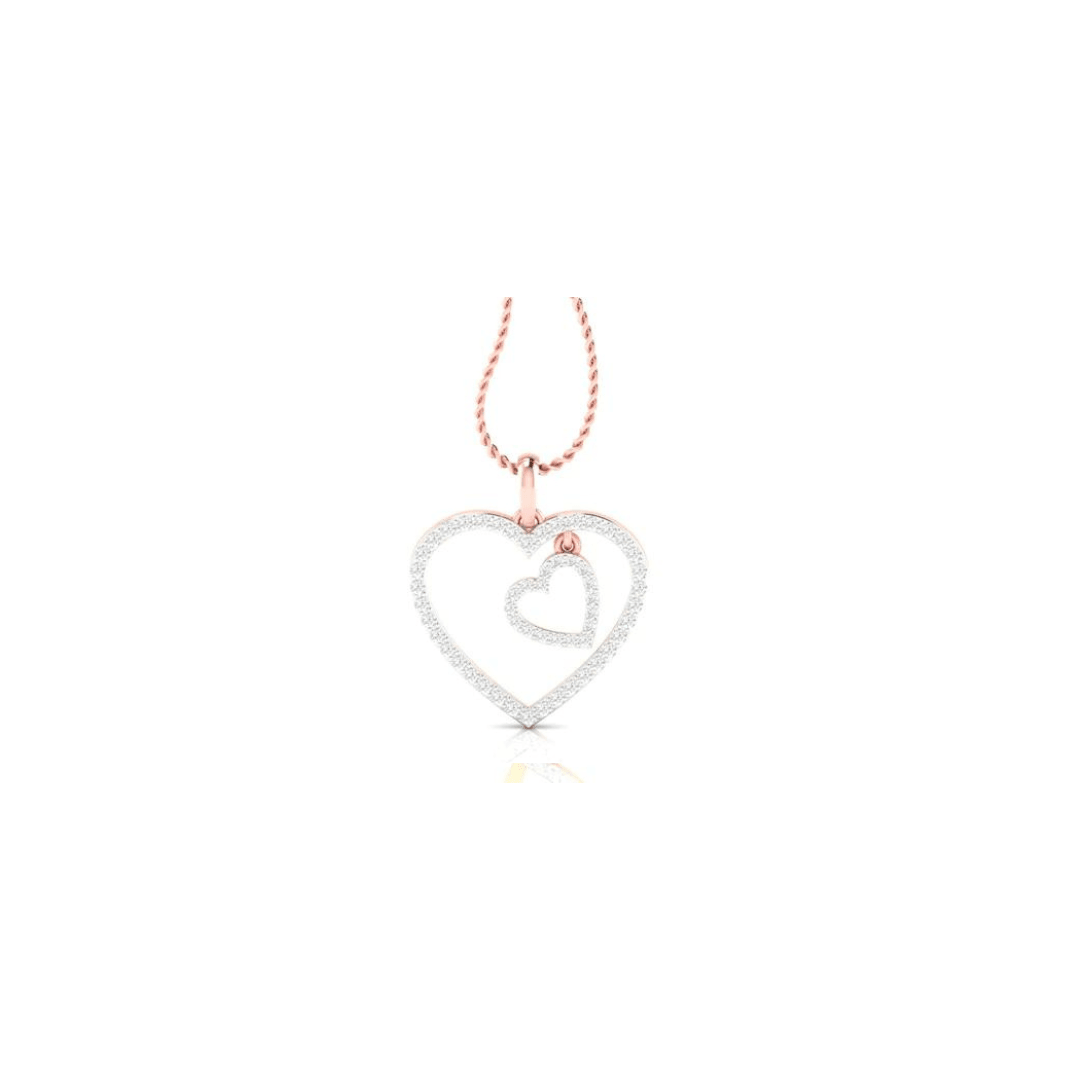 Silver Modern Adjustable Double Heart Rose Gold Pendant For Women