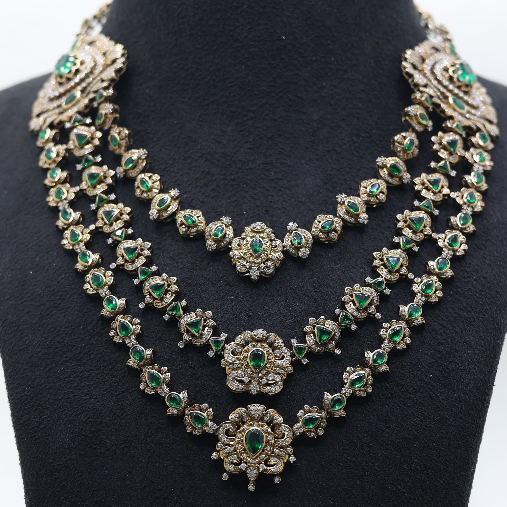 Antique Floral Diamond-Encrusted Necklace For Women