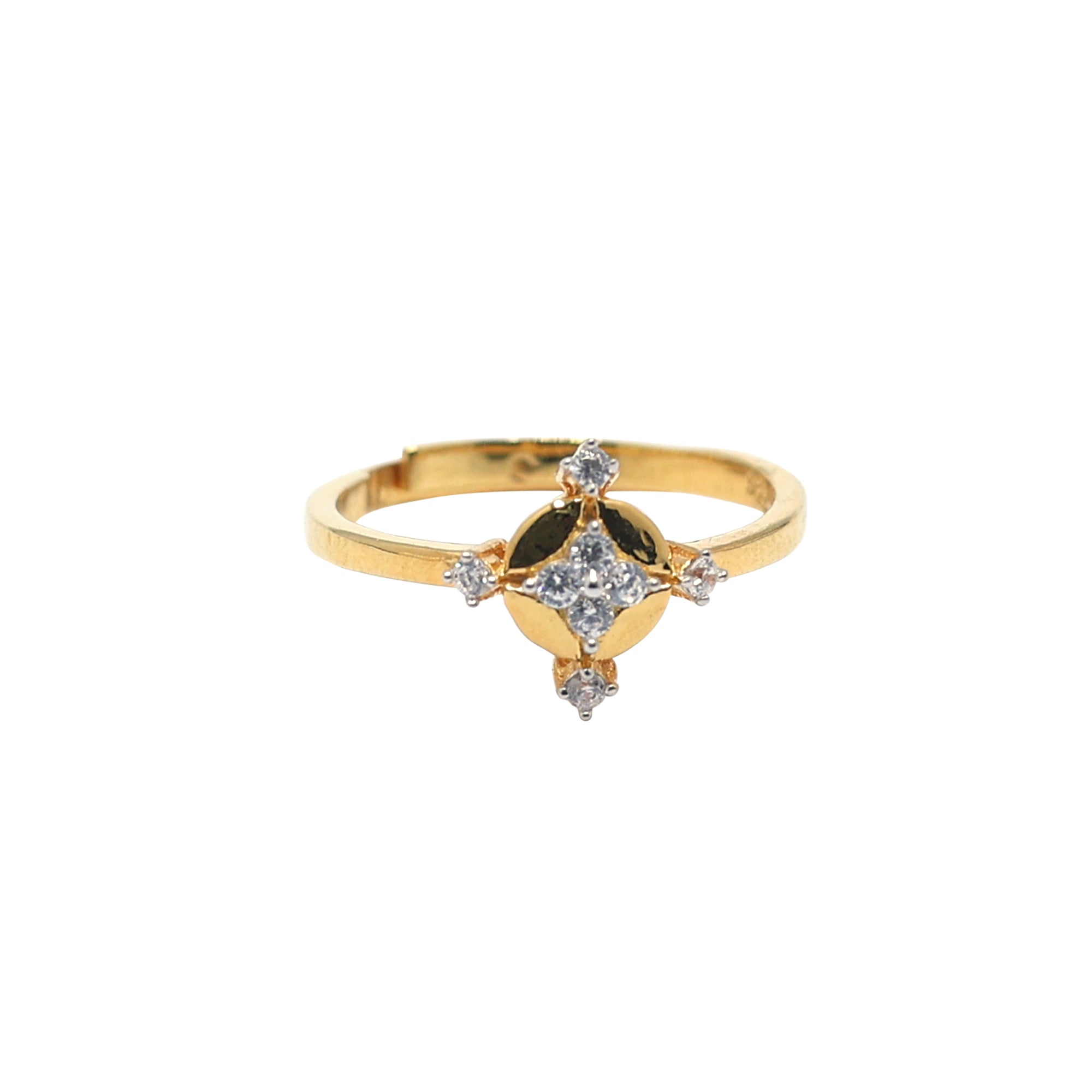 Silver Yellow Gold Adjustable Star Compass Inspired Modern Art Deco Ring For Women