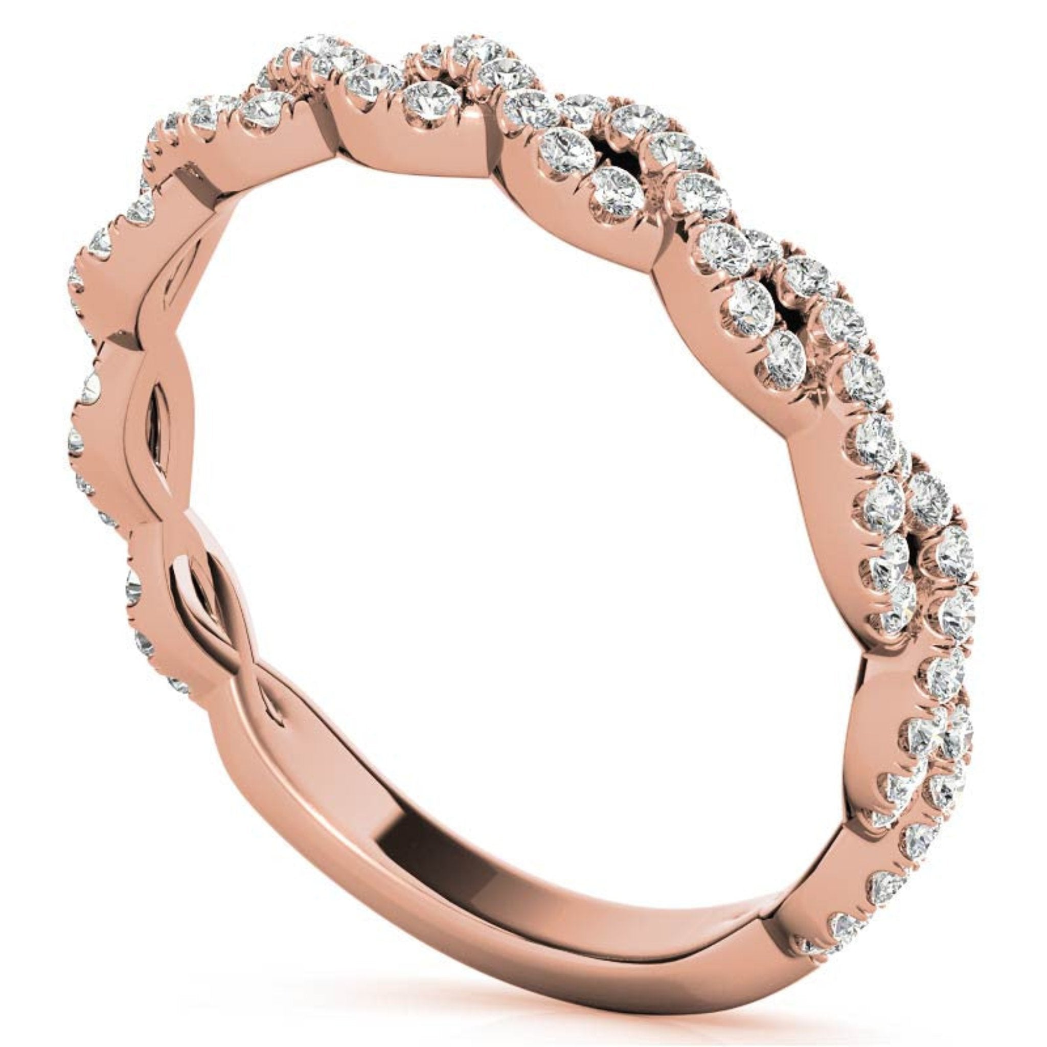 Rose Gold Silver Infinity Loop Adjustable Intertwined Braided Band For Women