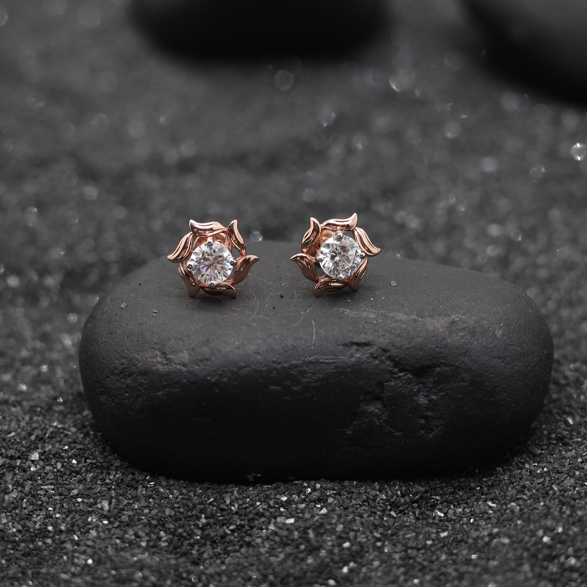 Rose Gold Adjustable Silver Flowerettes Stud Earring For Woman