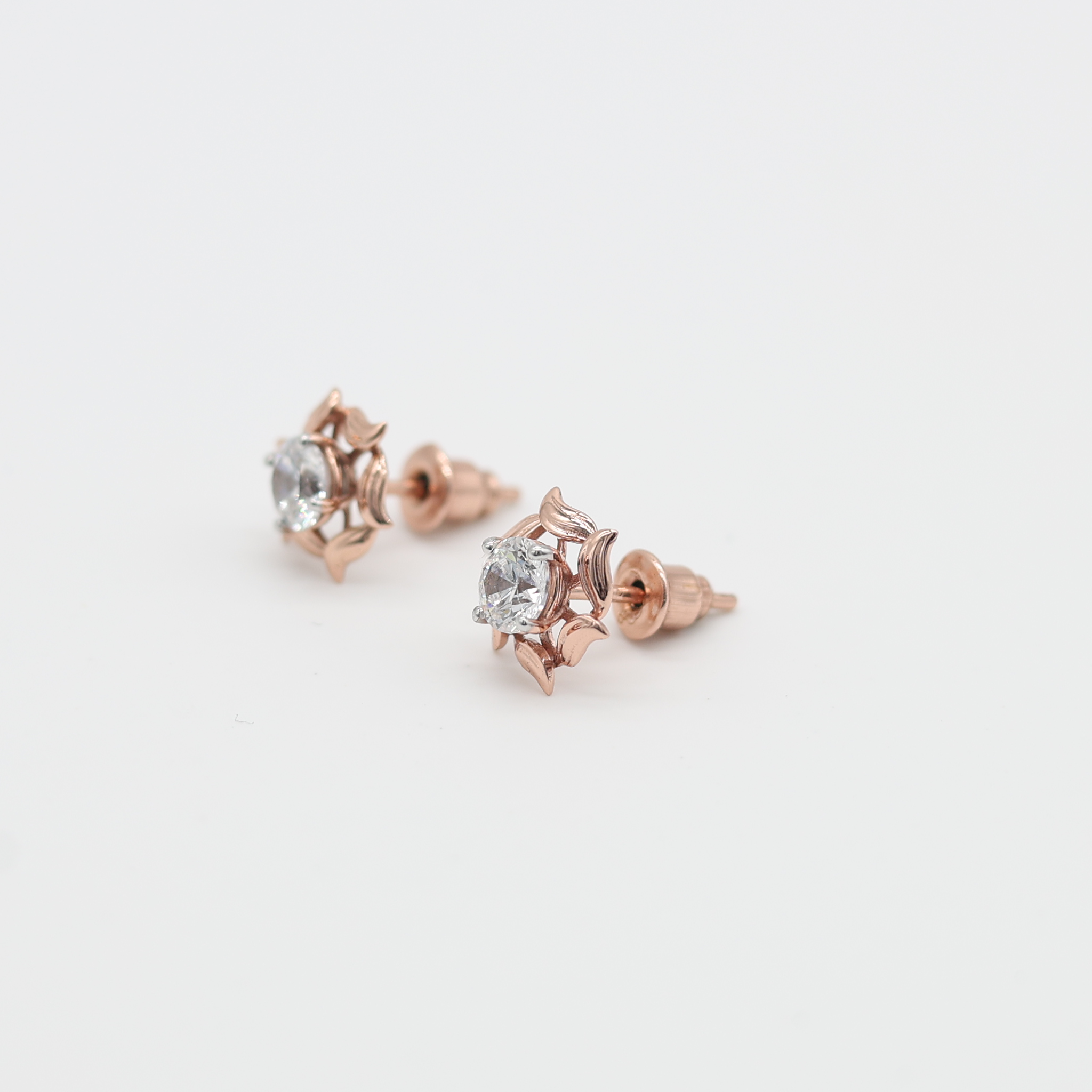 Rose Gold Adjustable Silver Flowerettes Stud Earring For Woman