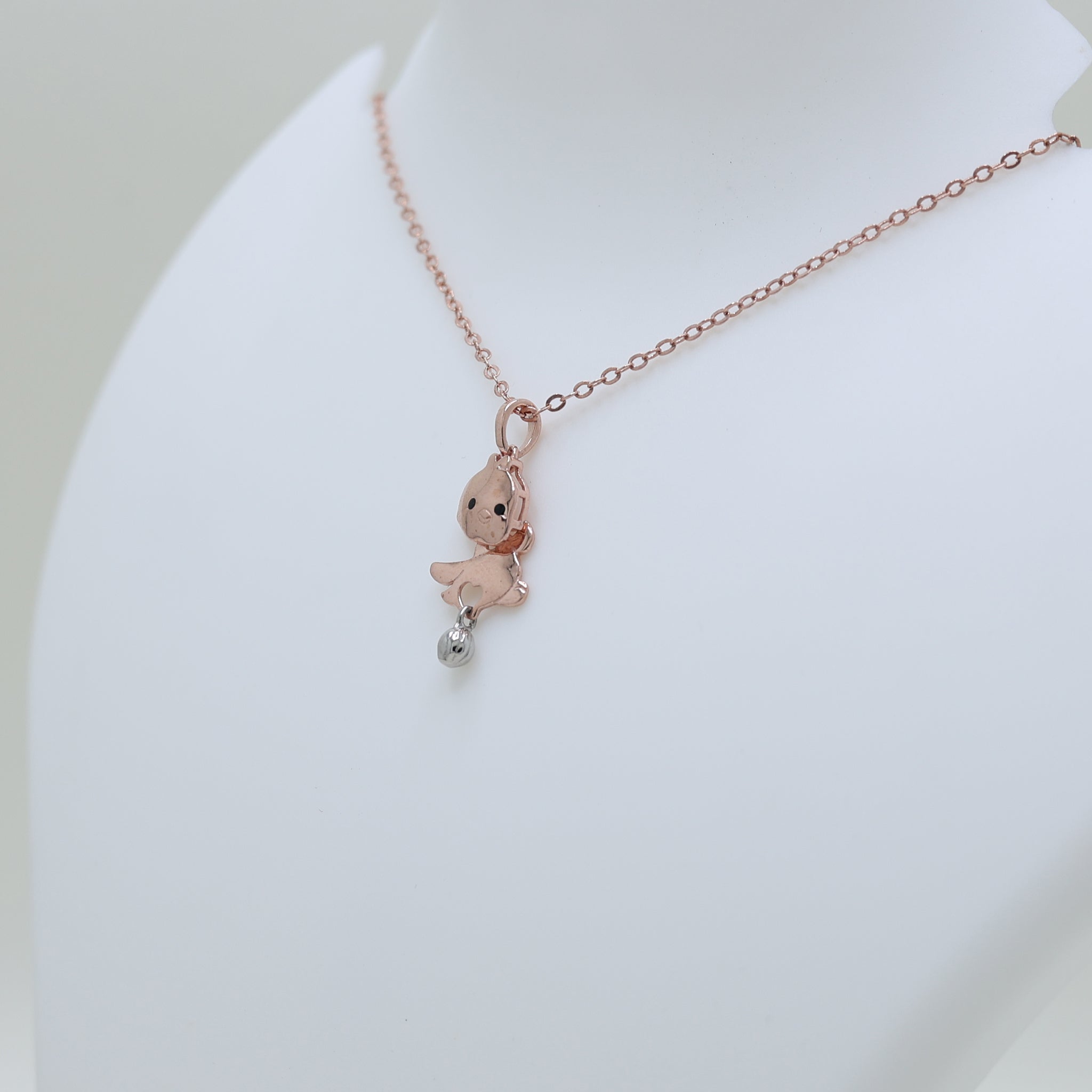 Small Playful Silver Rose Gold Tweety Bird Pendant For Kids