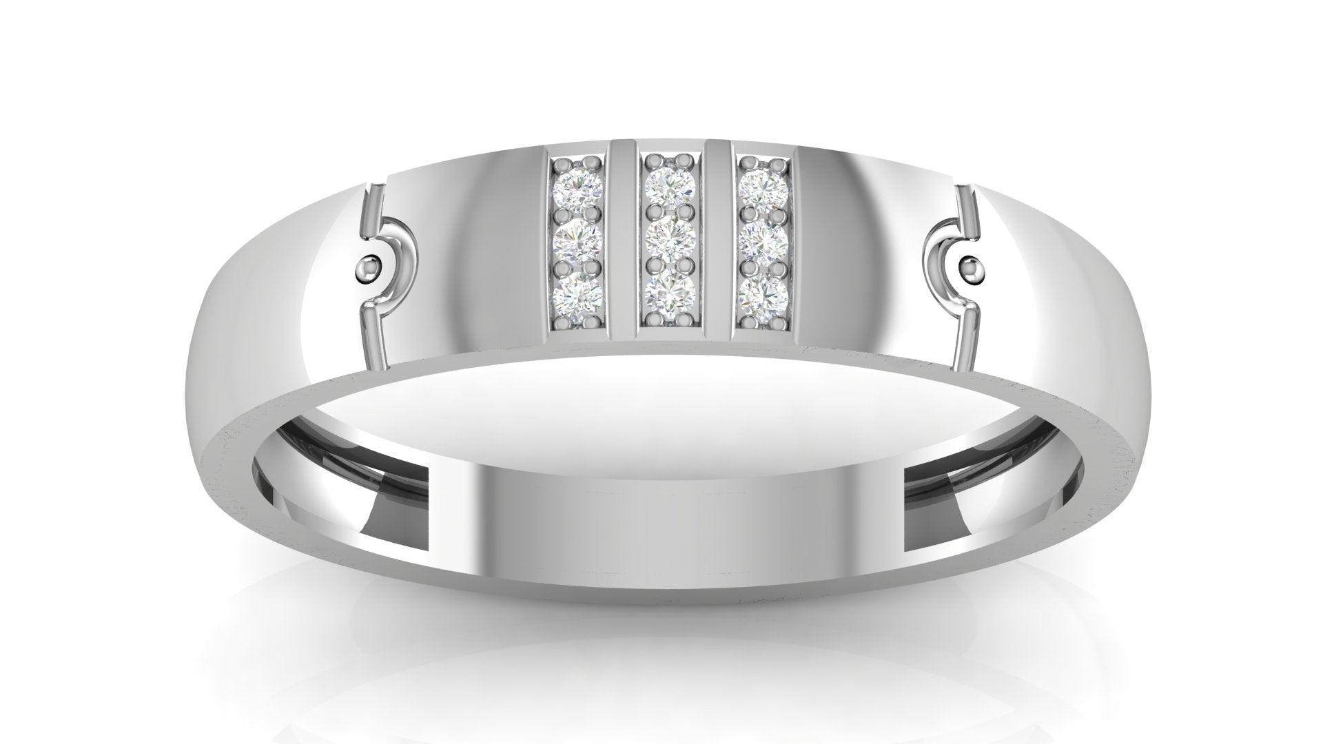 Adjustable Silver White Gold Classic Triple-Layered Band For Couple