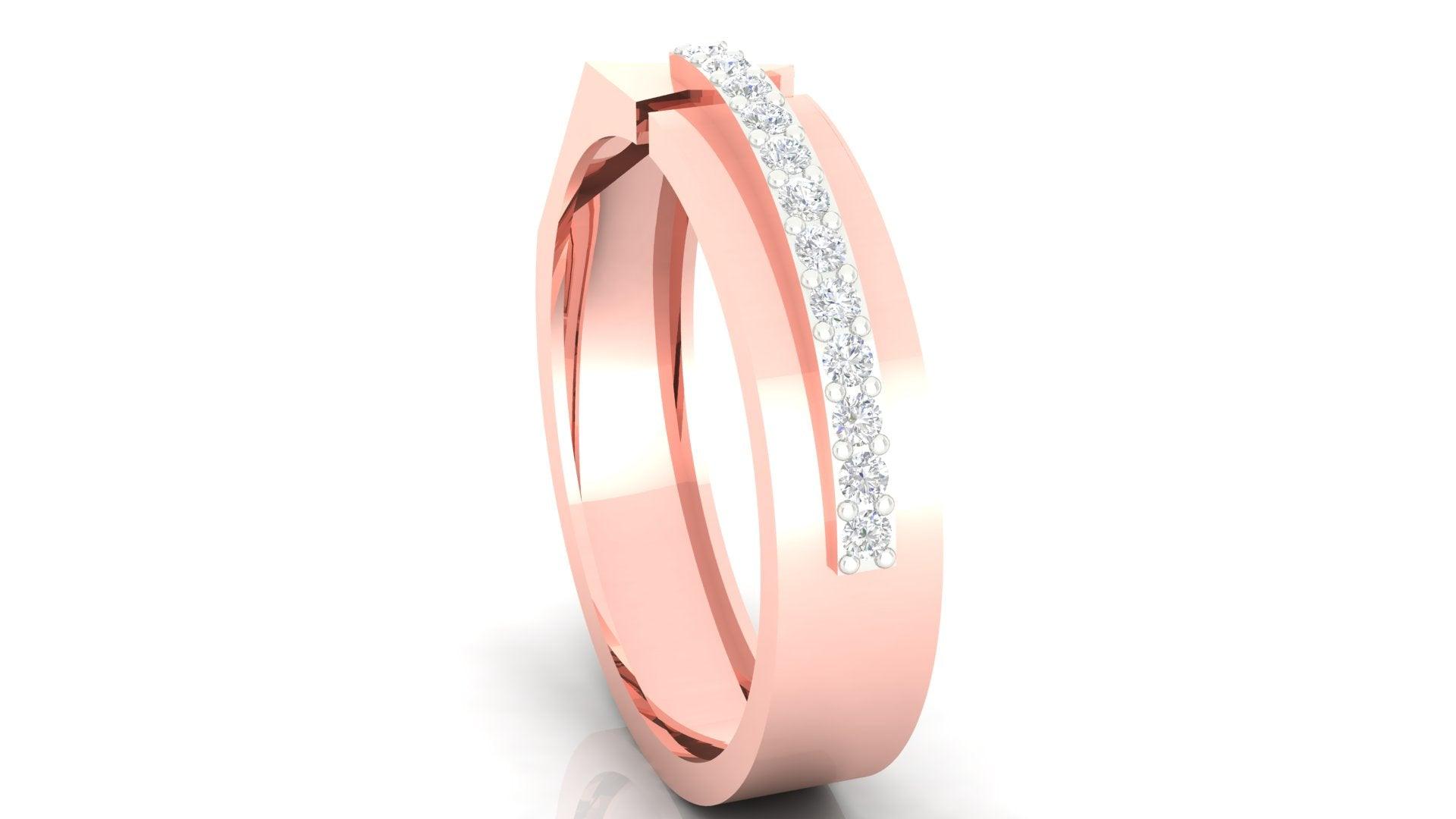 Split Rose Gold Adjustable Silver Modern Band For Couple