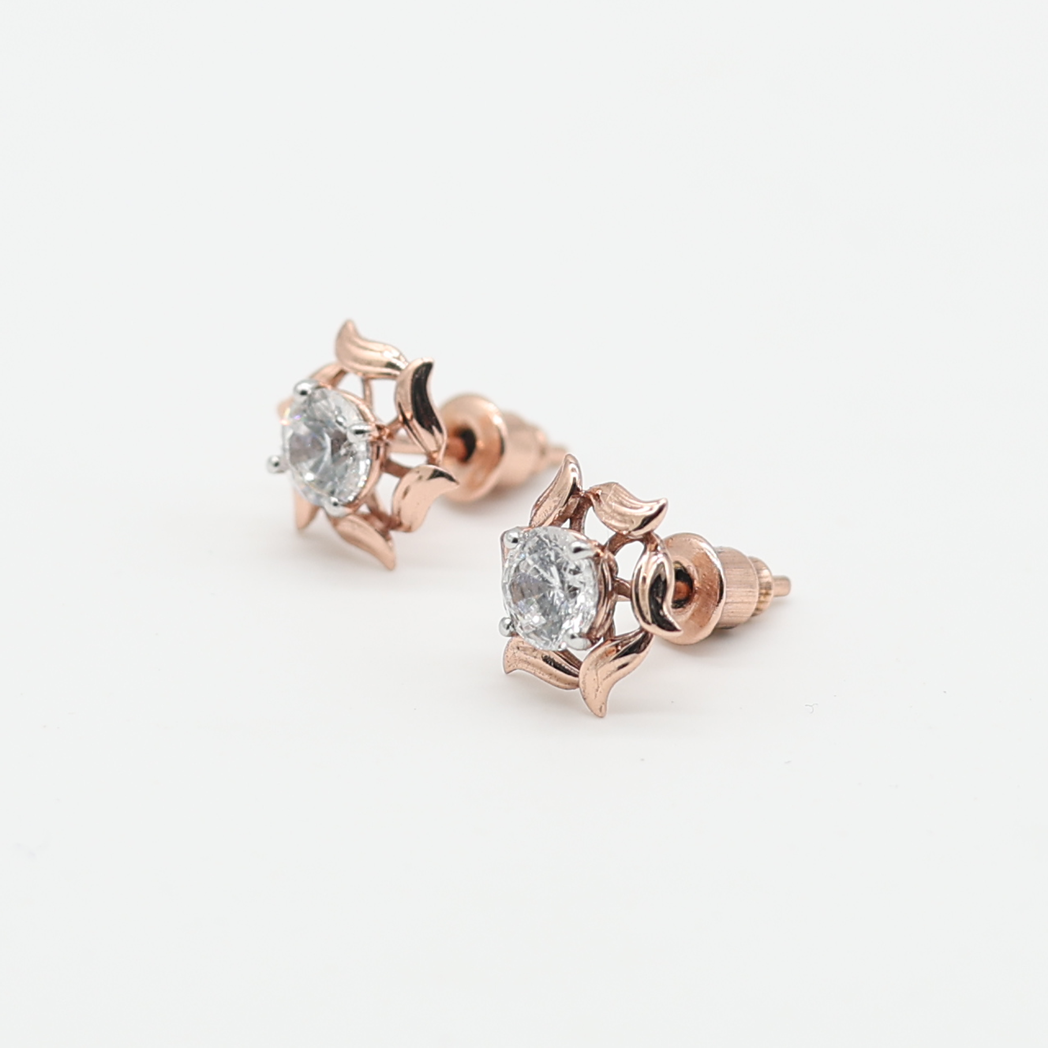 Rose Gold Adjustable Silver Flowerettes Stud Earring For Woman