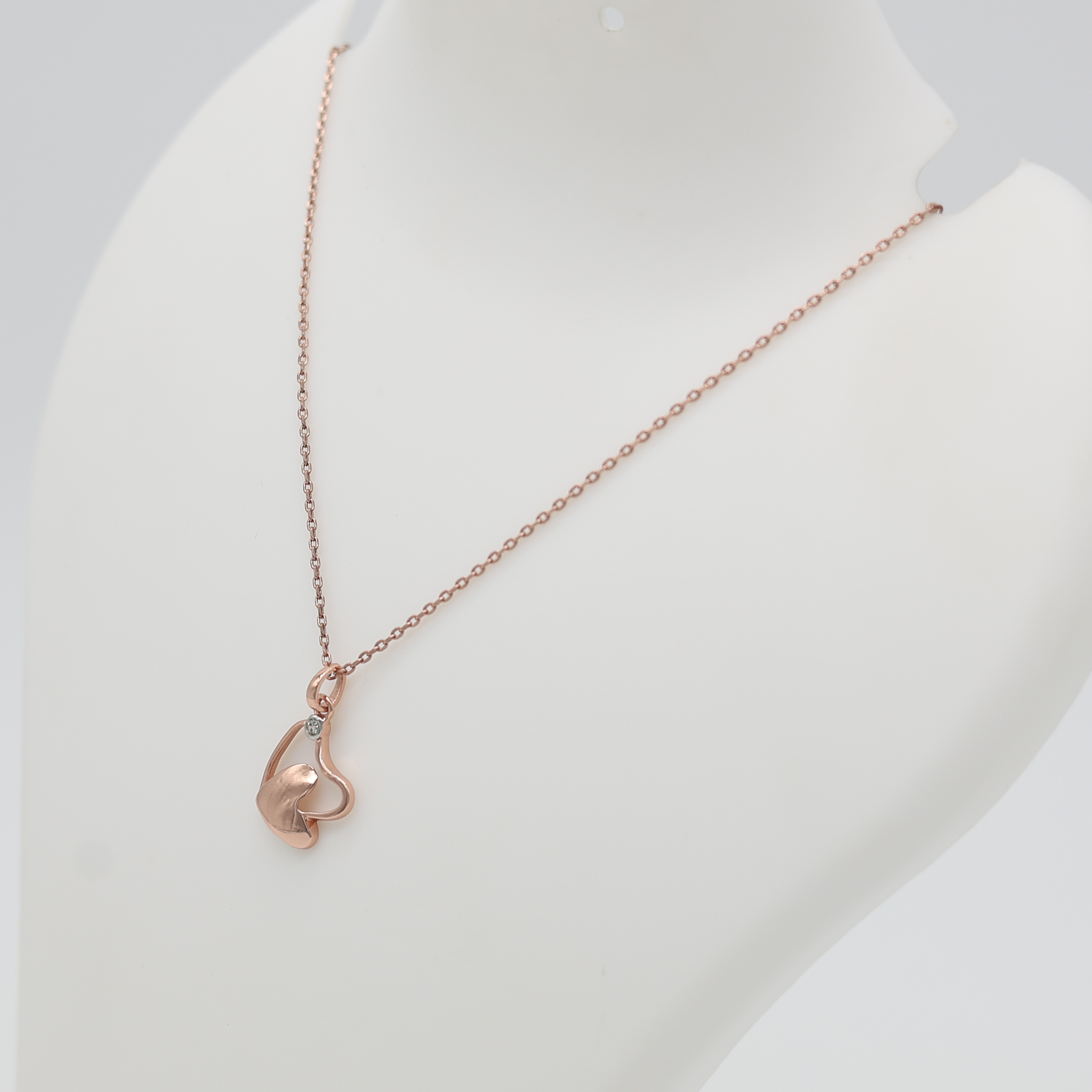 Silver Twisted Adjustable Heart Rose Gold Pendant For Women