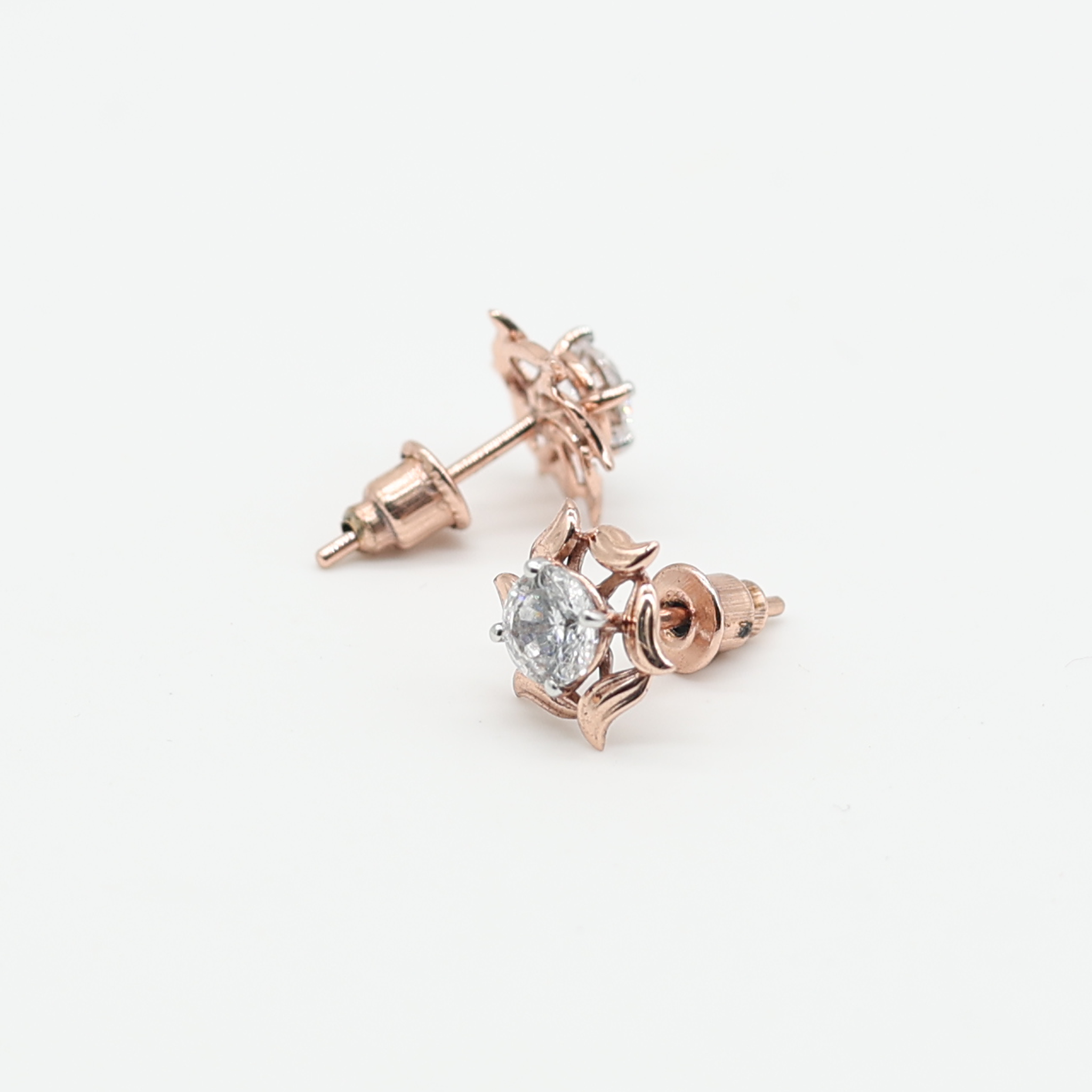 Rose Gold Adjustable Silver Flowerettes Stud Earring For Woman