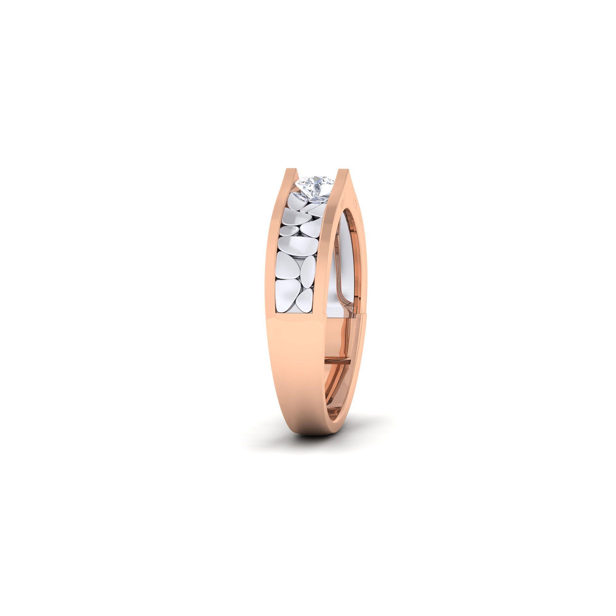 Adjustable Unique Silver Rose Gold Pebble Band