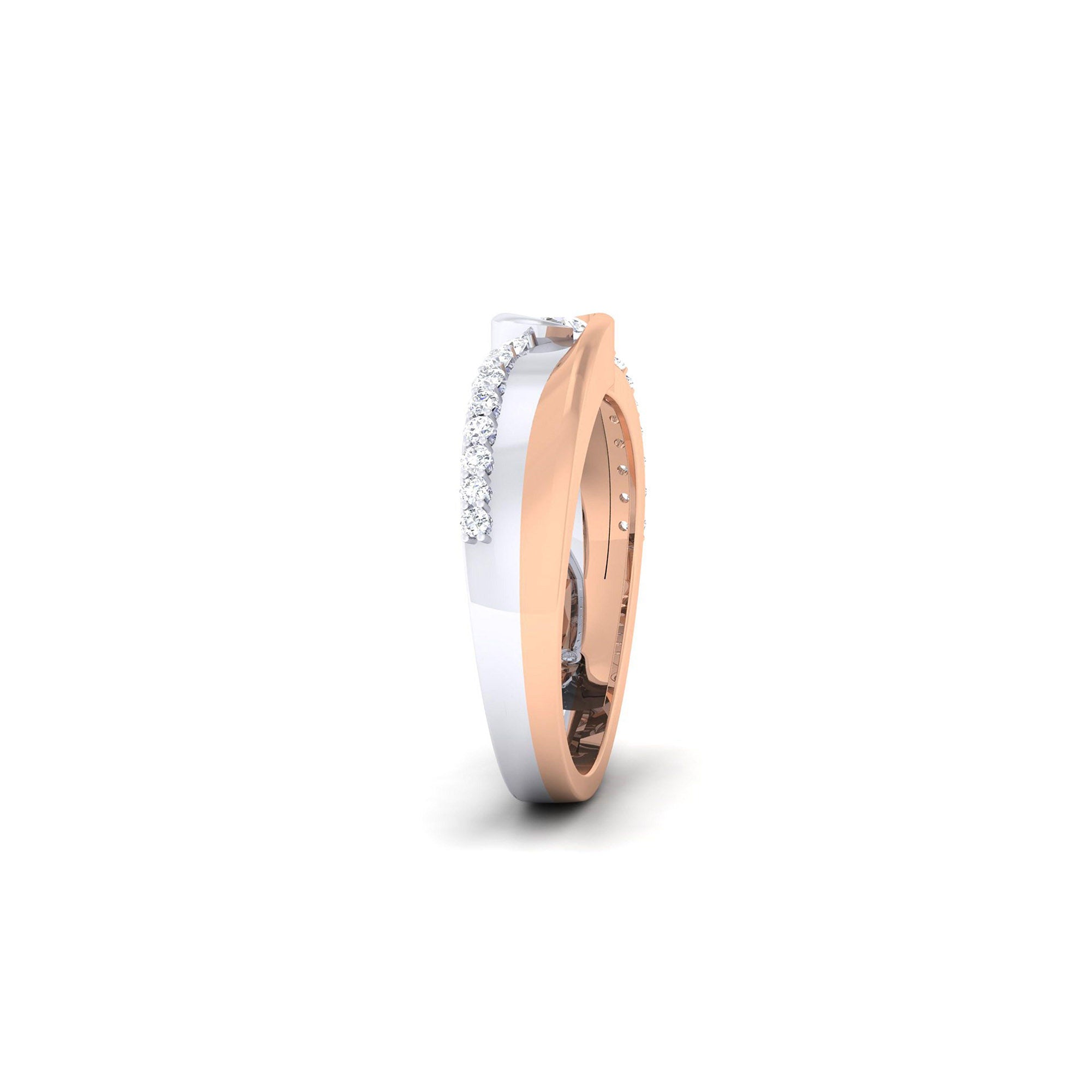 Adjustable Brilliant Silver Rose Gold Dual-Tone Pave Band