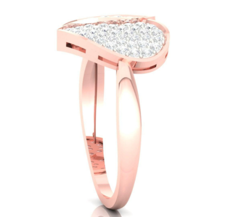 Heart-Inspired Rose Gold Silver Adjustable Elegant Ring For Women