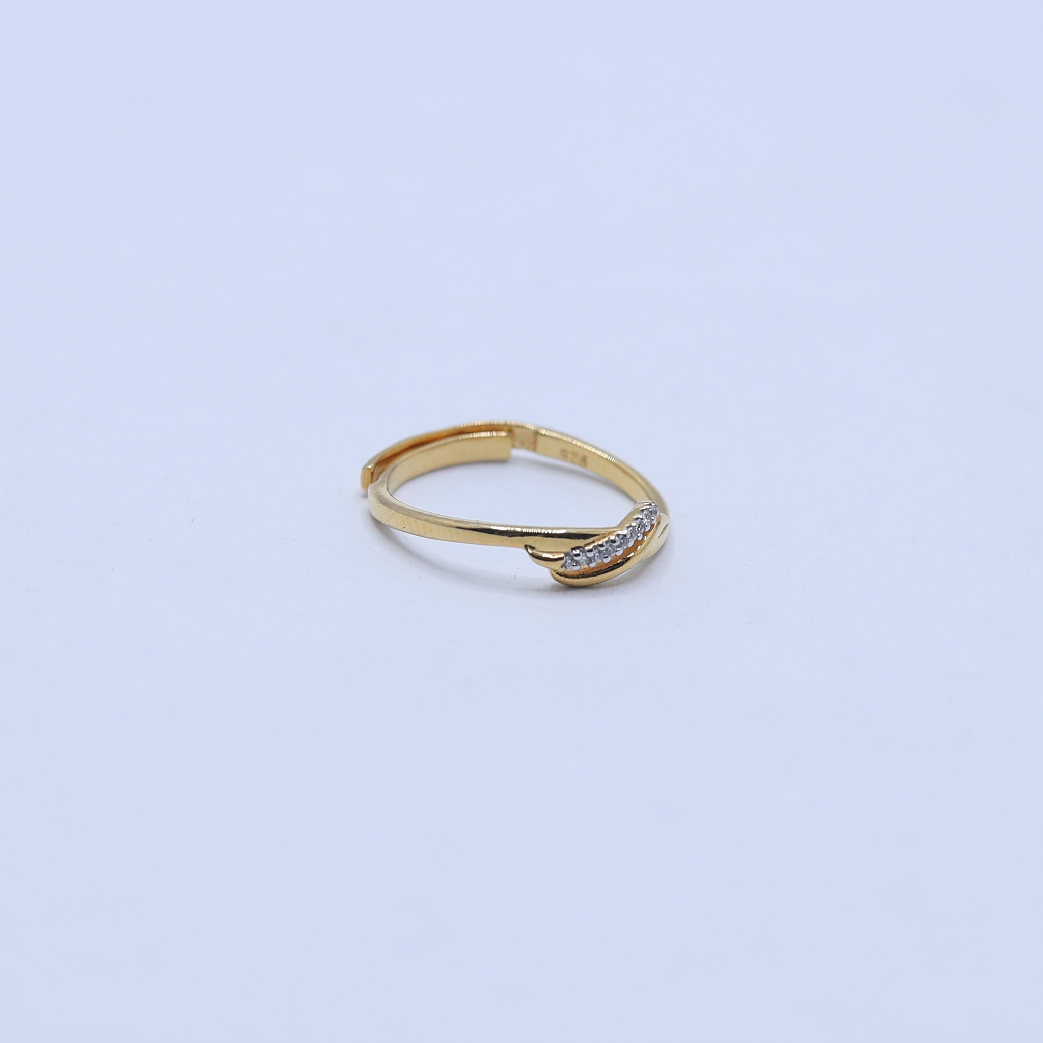 Silver Yellow Gold Plated Adjustable Twisted Elegant Ring For Women