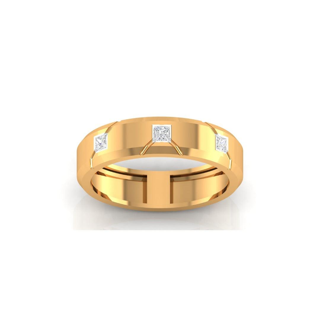 Adjustable Silver Yellow Gold Charming Triple-Diamond Band For Couple