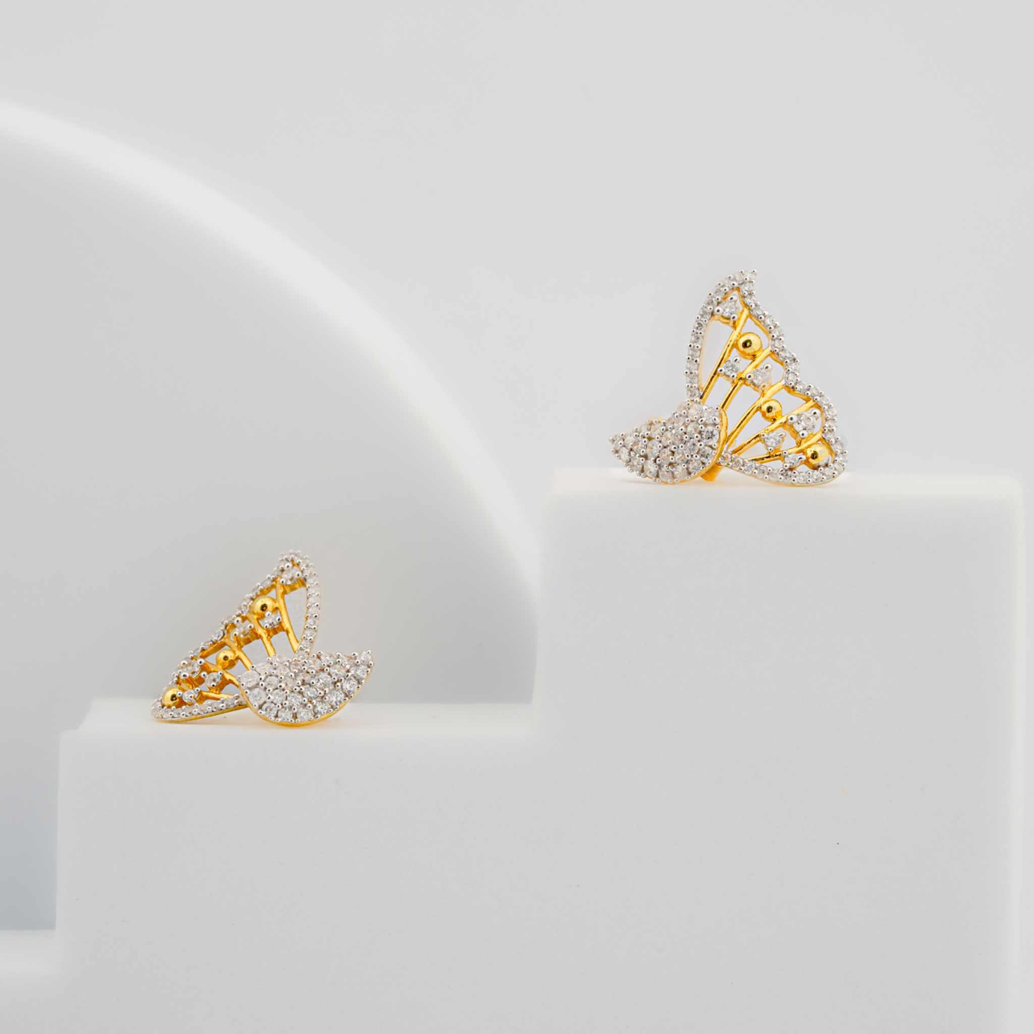 Half Winged Butterfly Stud Earrings