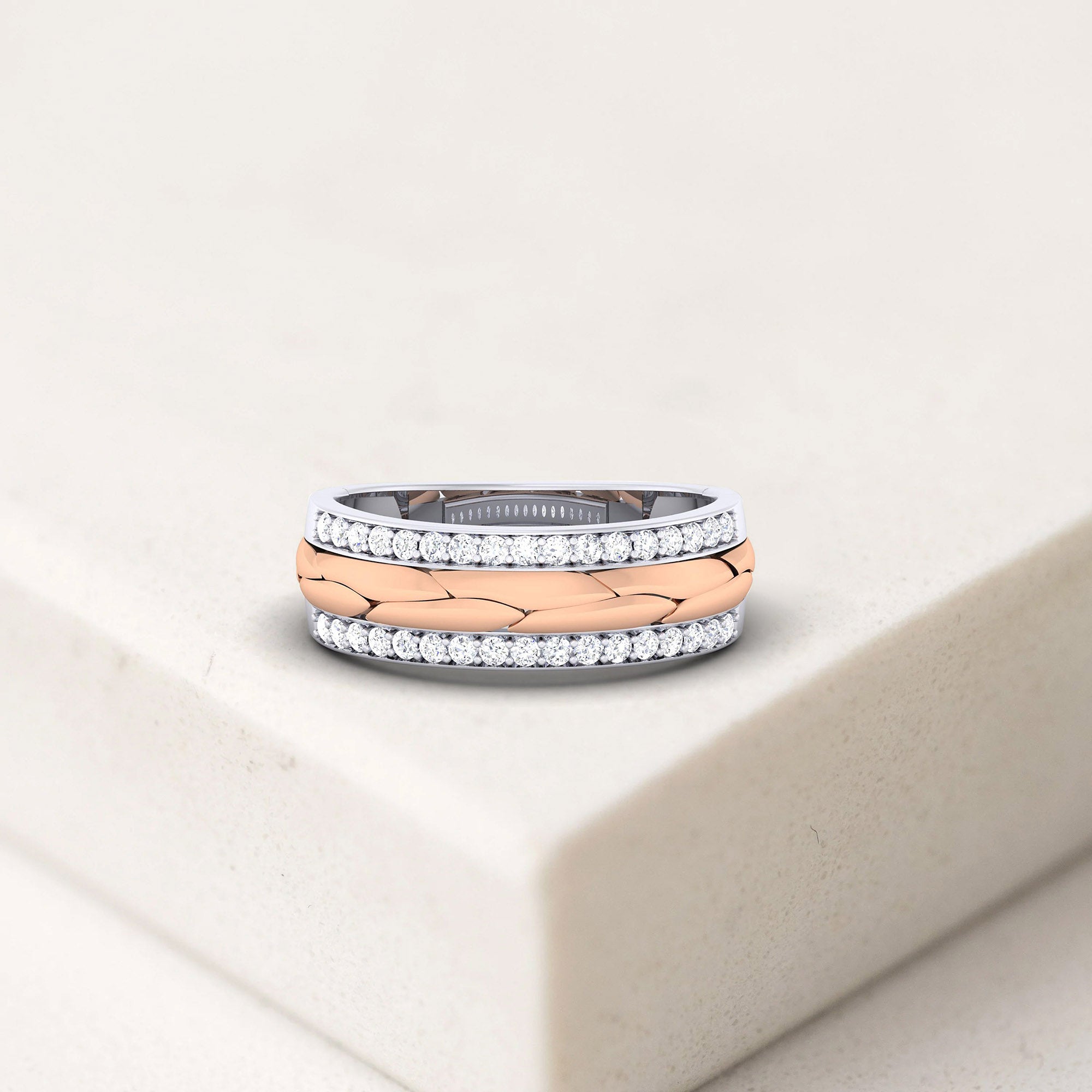 Stackable White Gold Silver Eternity Ring For Woman