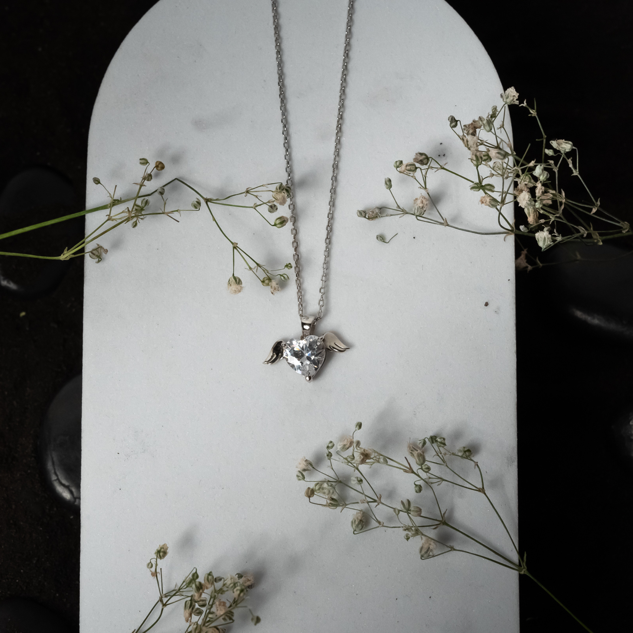 Wings of Love Silver Necklace