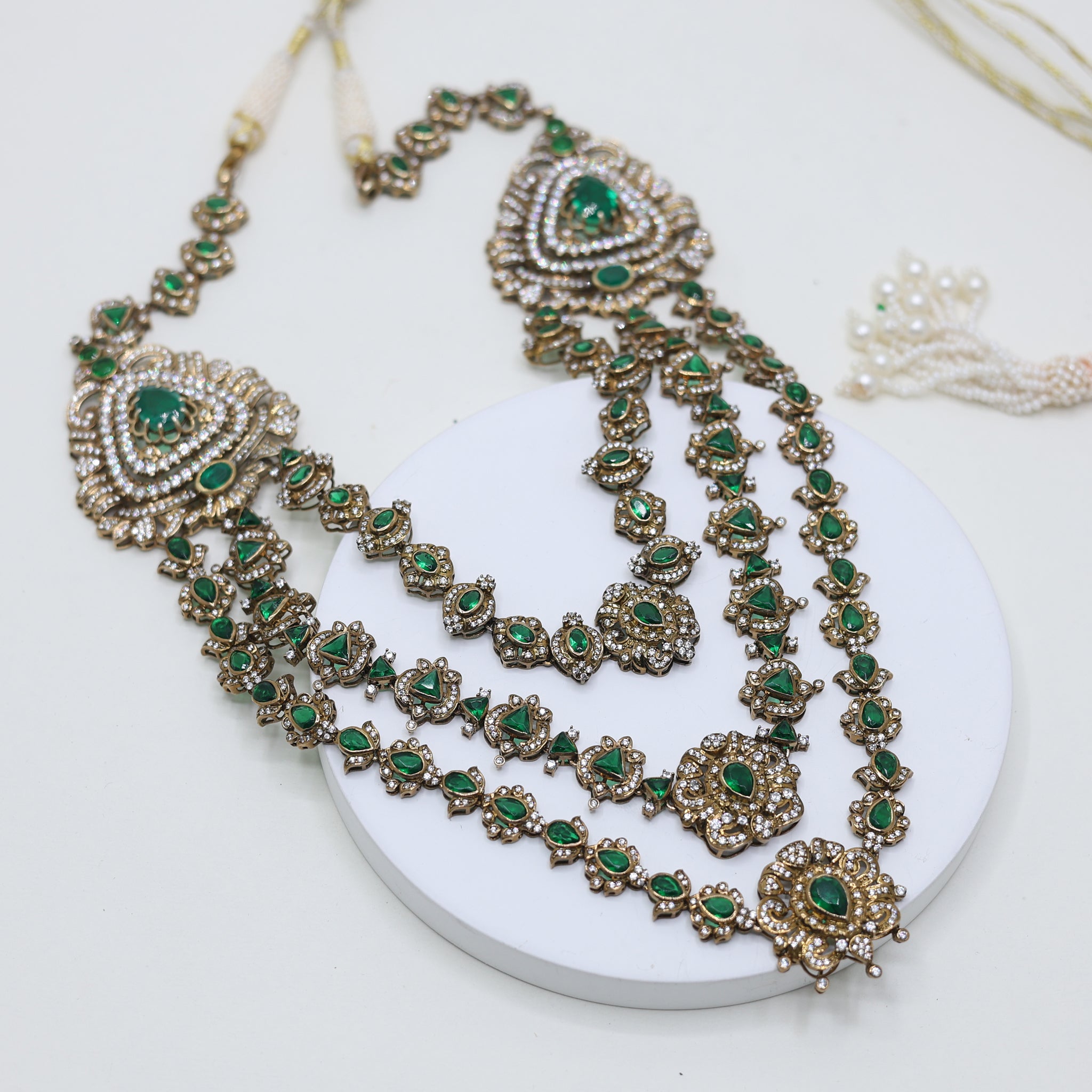 Antique Floral Diamond-Encrusted Necklace For Women