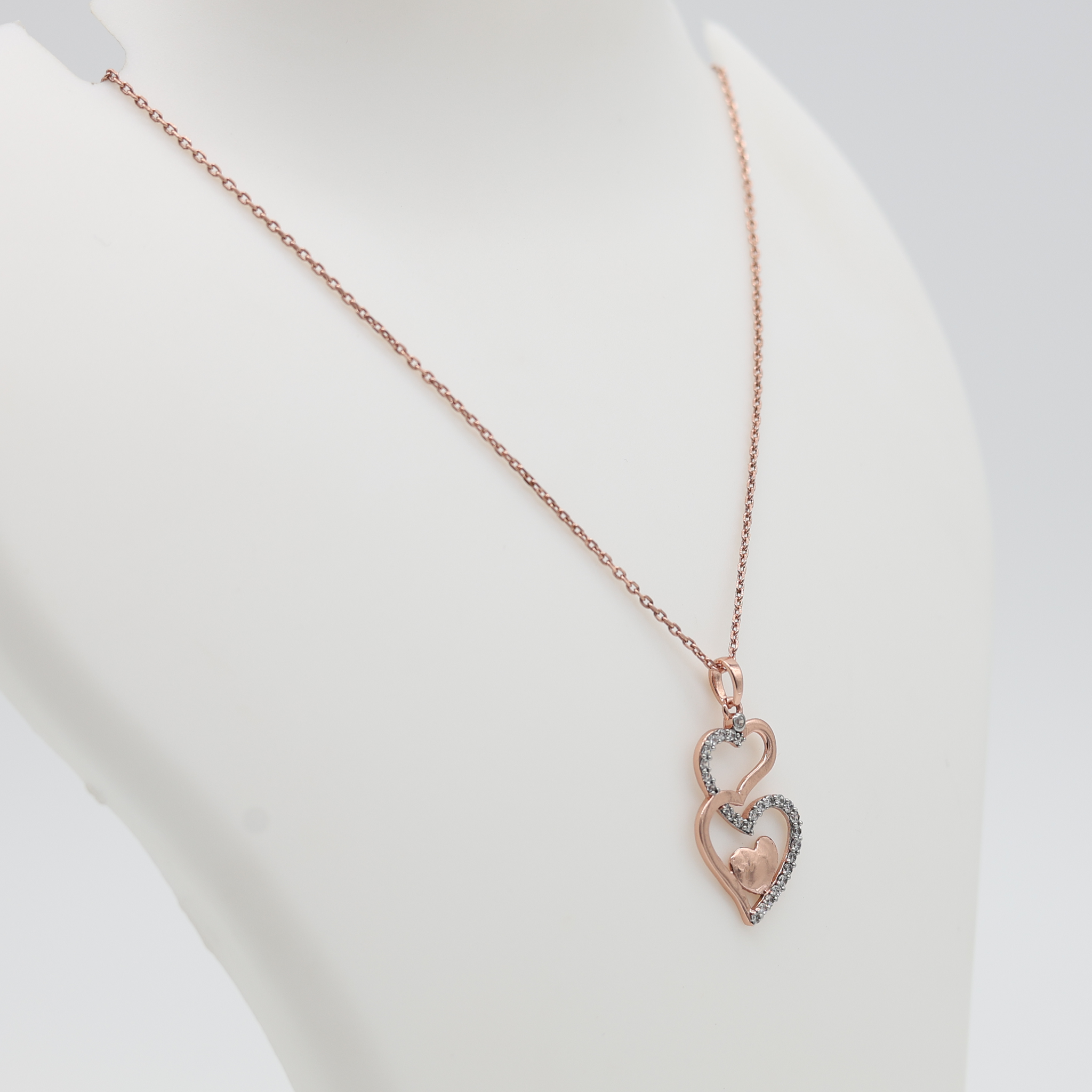 Silver Elegant Adjustable Heart Layer Rose Gold Pendant For Women