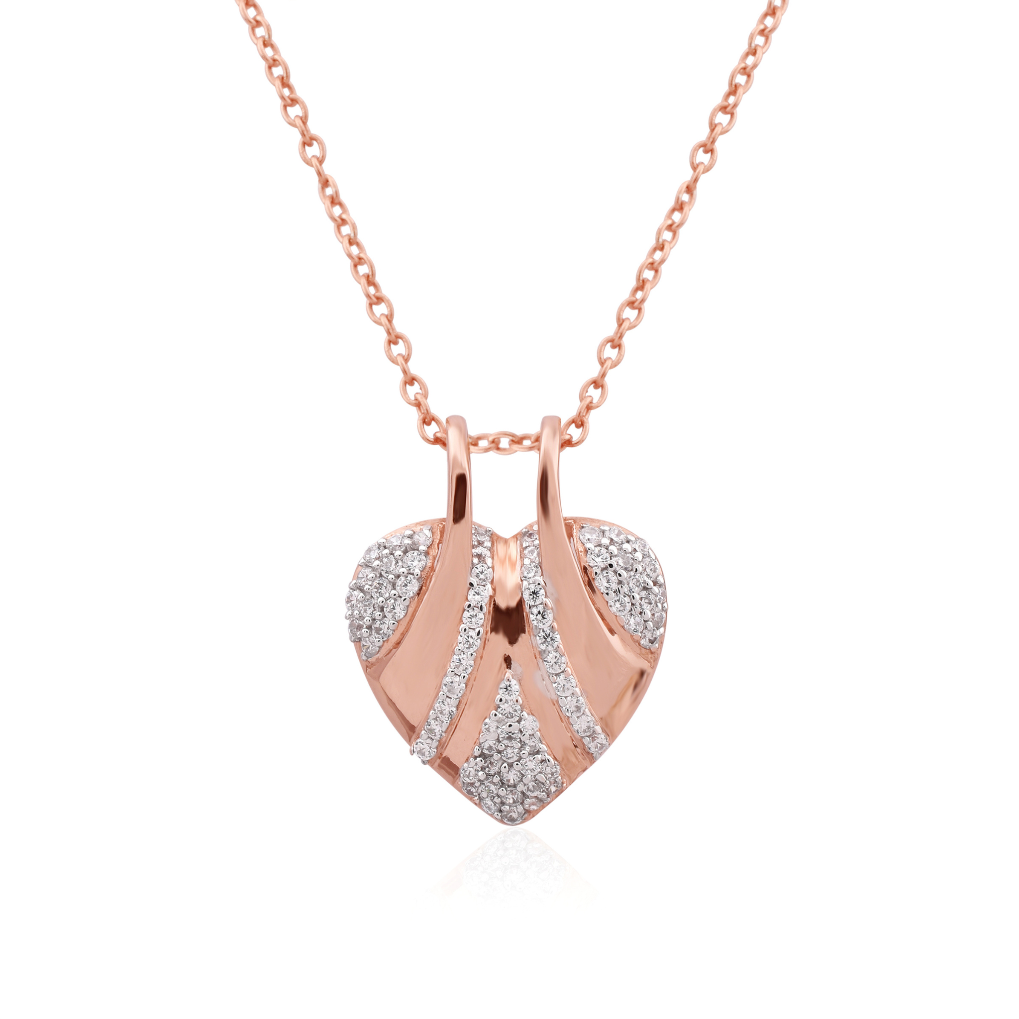 Silver luxurious Adjustable Heart Rose Gold Pendant For Women