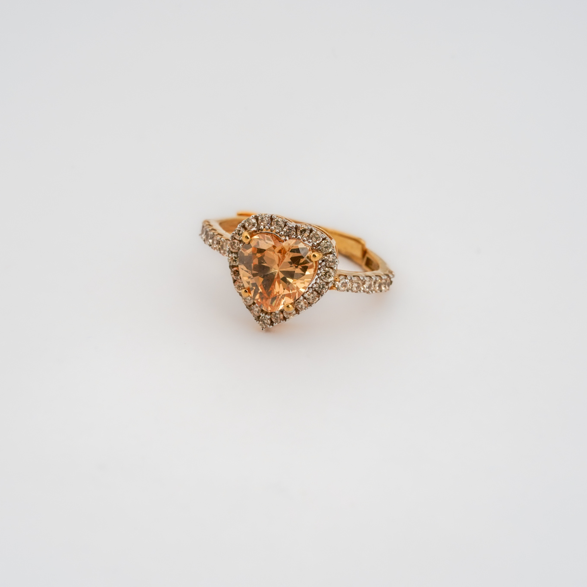 Yellow Gold Brown Heart Ring