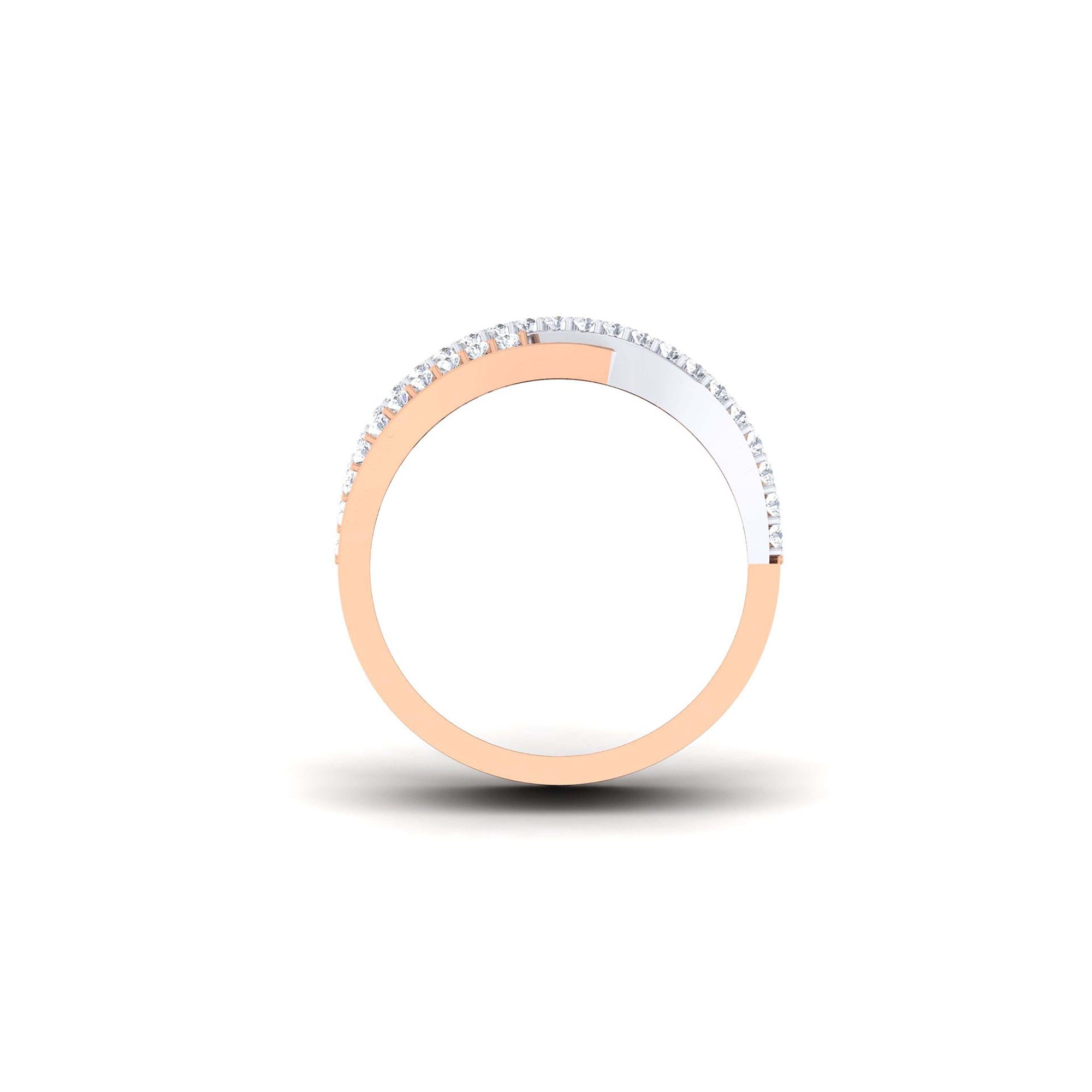 Adjustable Intricate Silver Rose Gold Crossover Women Band