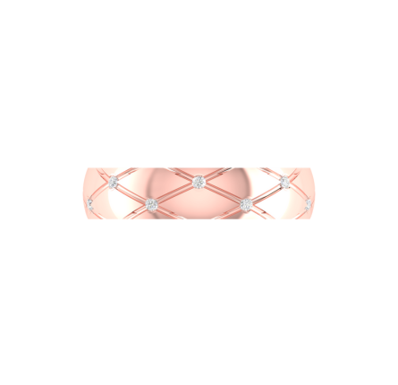 Adjustable Silver Rose Gold Radiant CrissCross Band For Couple