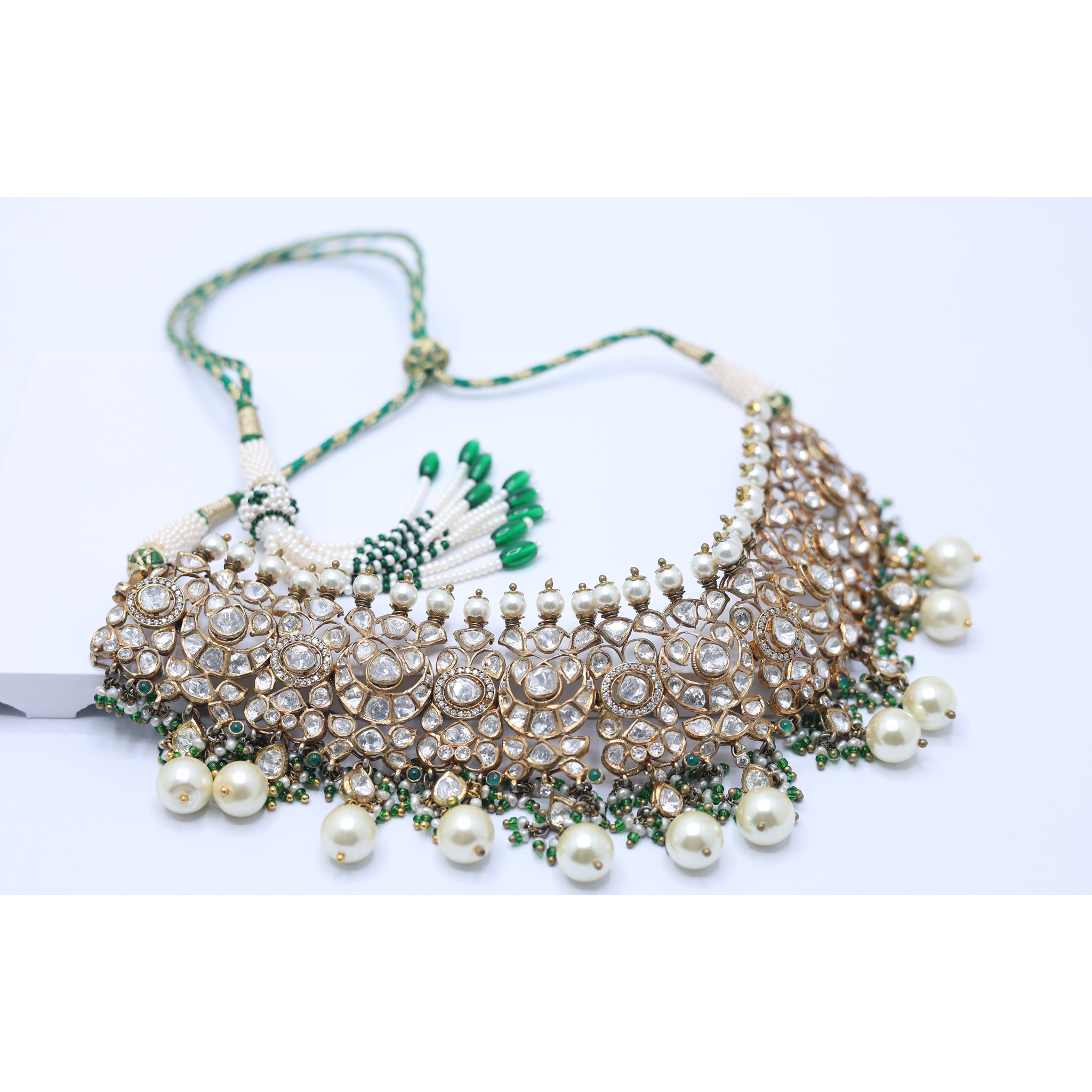 Attractive Antique Plating Polki Necklace For Woman