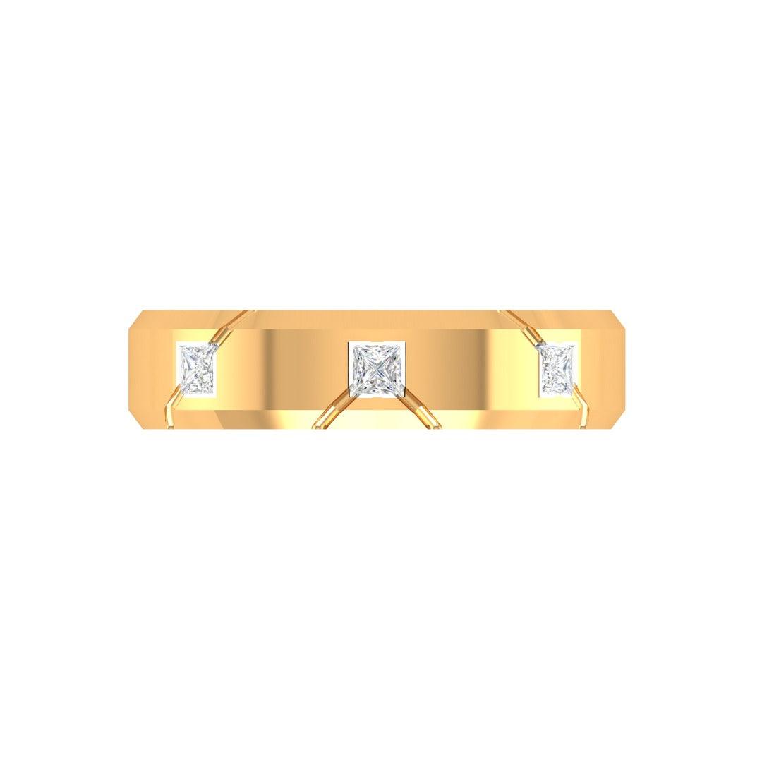 Adjustable Silver Yellow Gold Charming Triple-Diamond Band For Couple