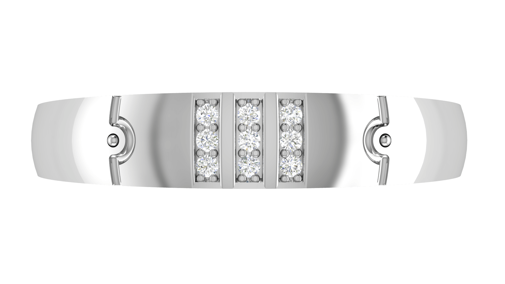 Adjustable Silver White Gold Classic Triple-Layered Band For Couple