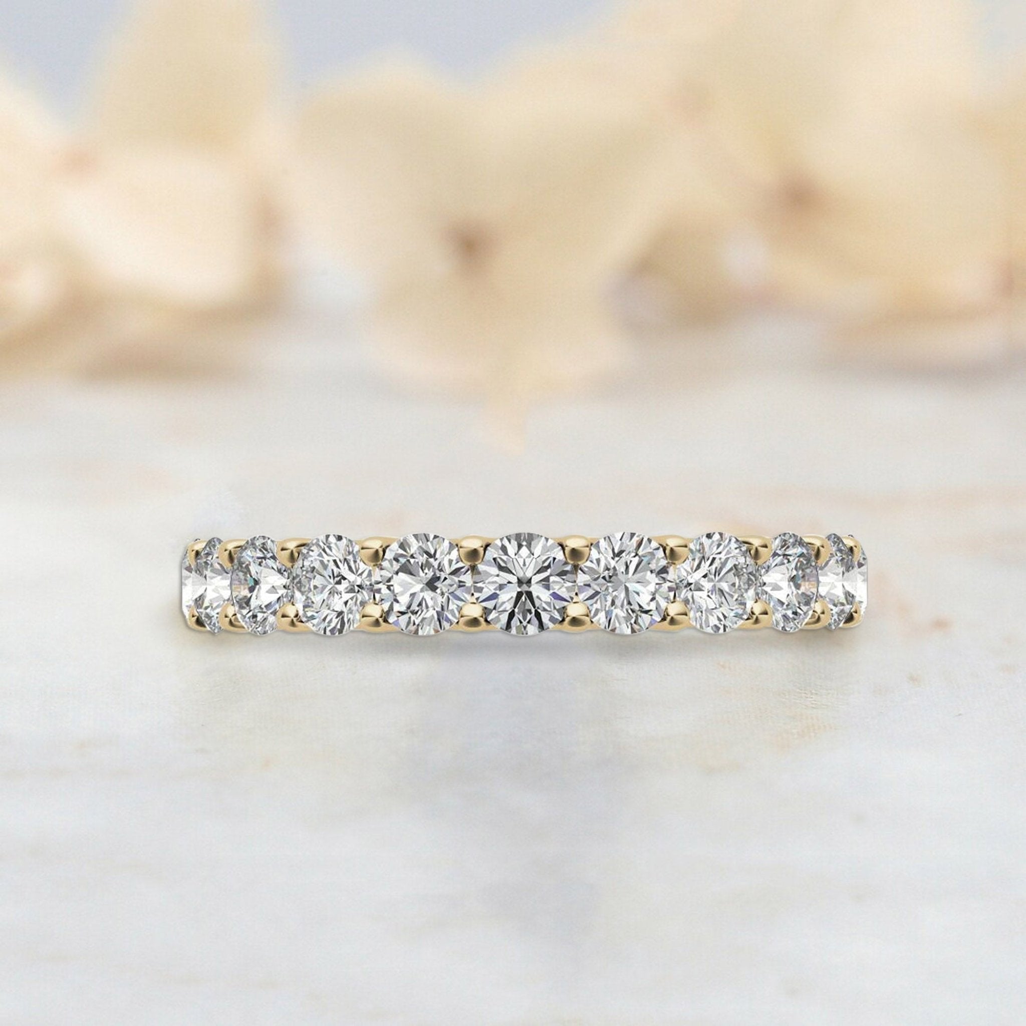 Yellow Gold Silver Adorable Adjustable Half Eternity Band For Women