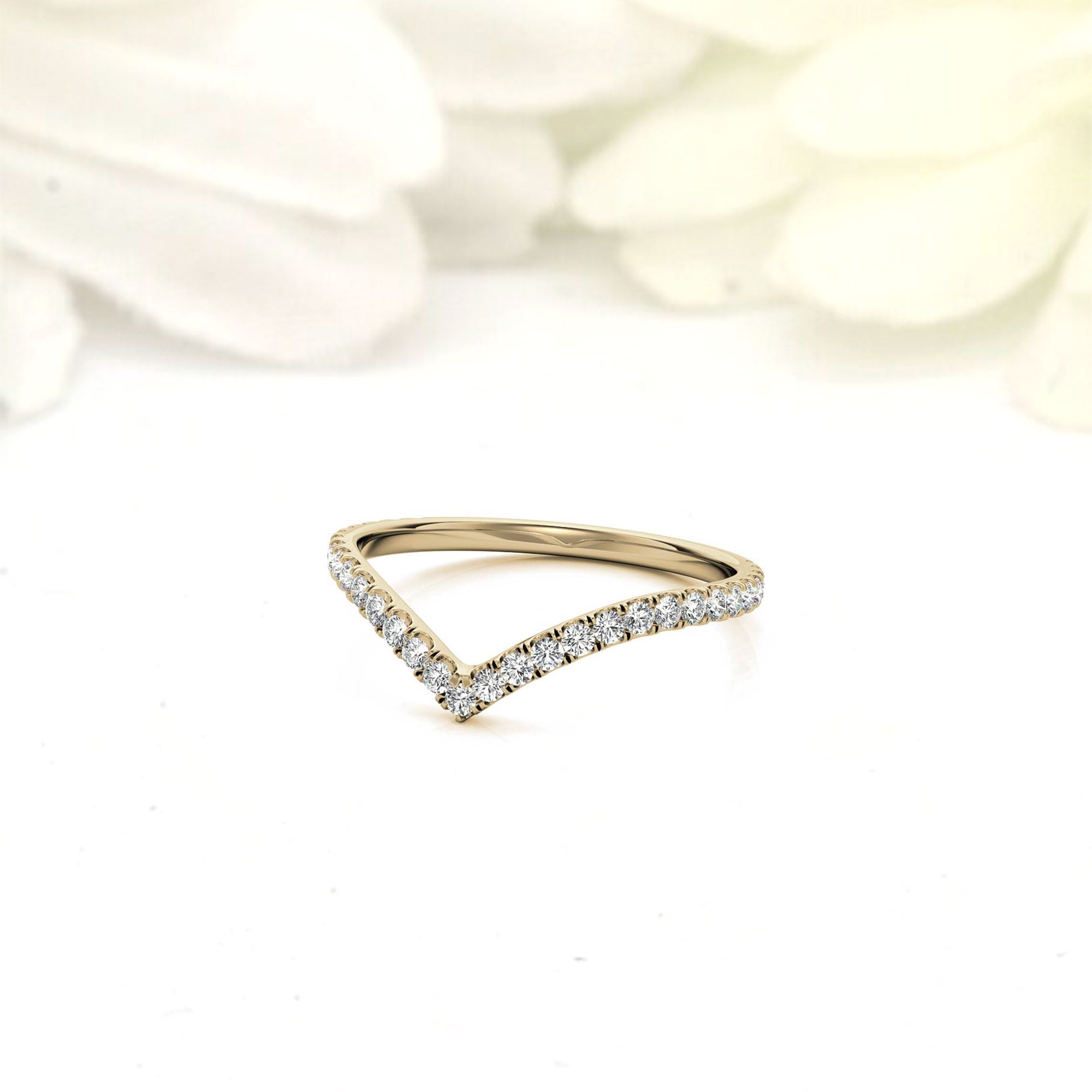 Yellow Gold Silver Stacked Adjustable V-Curve Fable Contour Ring For Woman