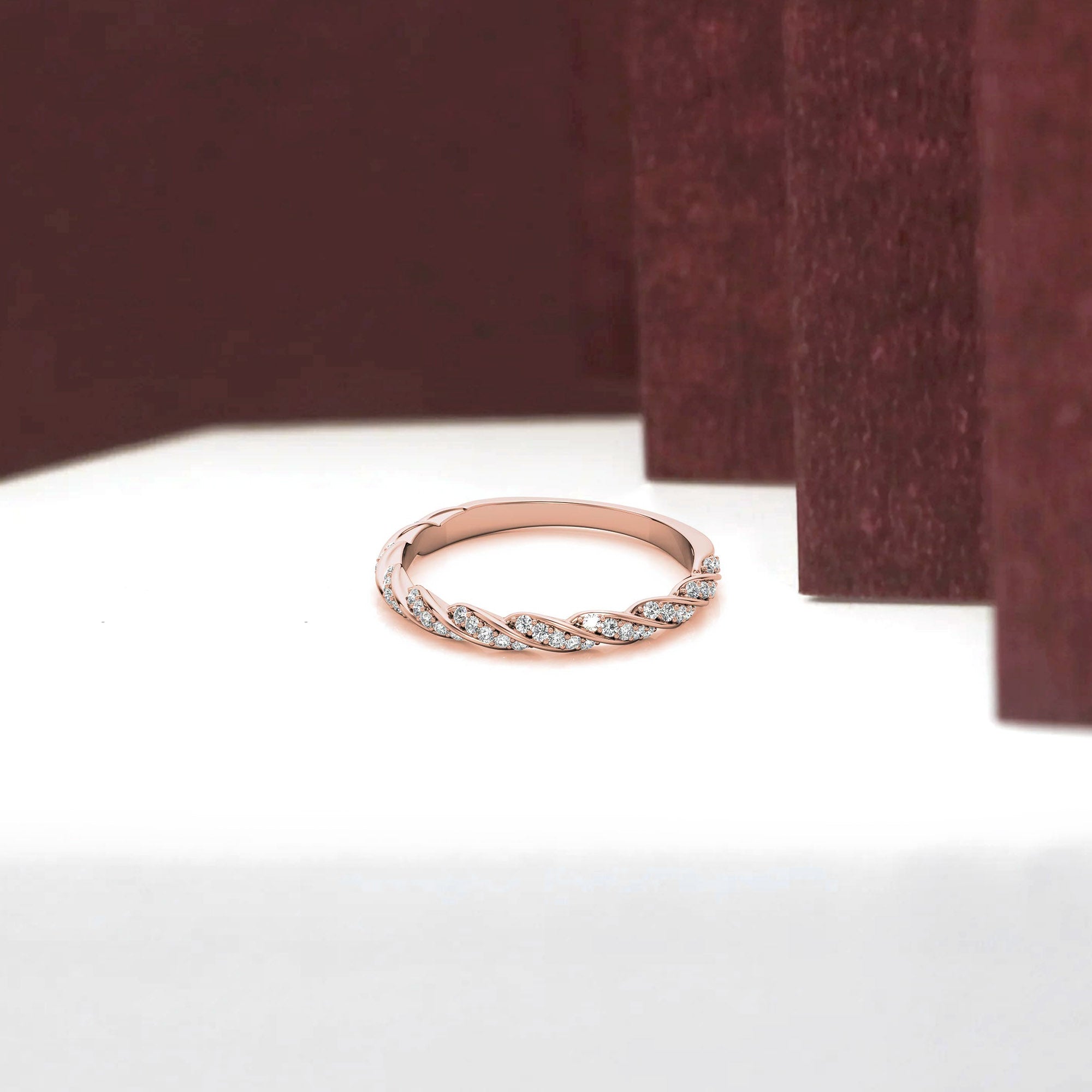 Rose Gold Silver Half-Eternity Adjustable Infinity Braided Ring For Woman