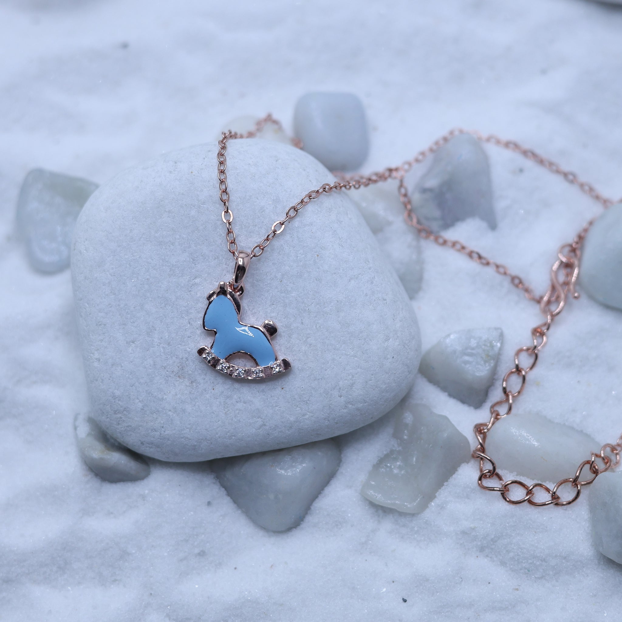 Silver Unicorn Rose Gold Pendant For Kids