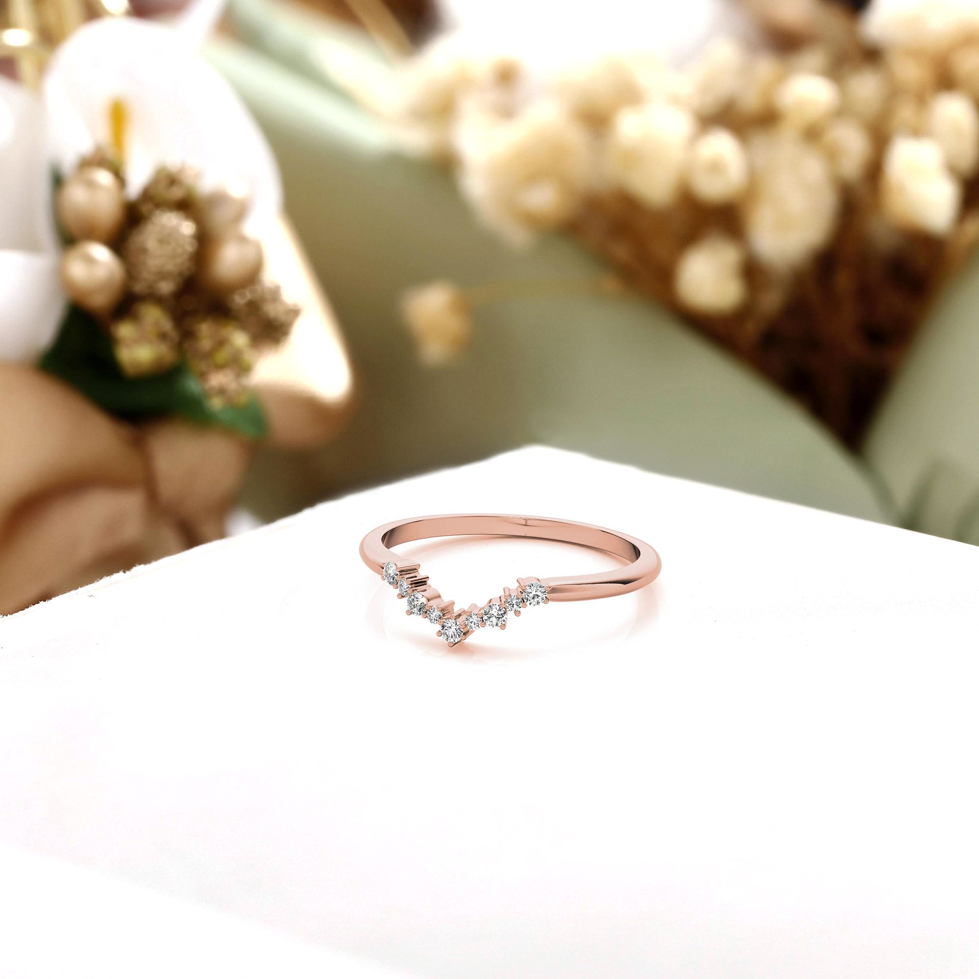 Rose Gold Silver Art Deco V-Shape Adjustable Tapered Zig Zag Ring For Woman