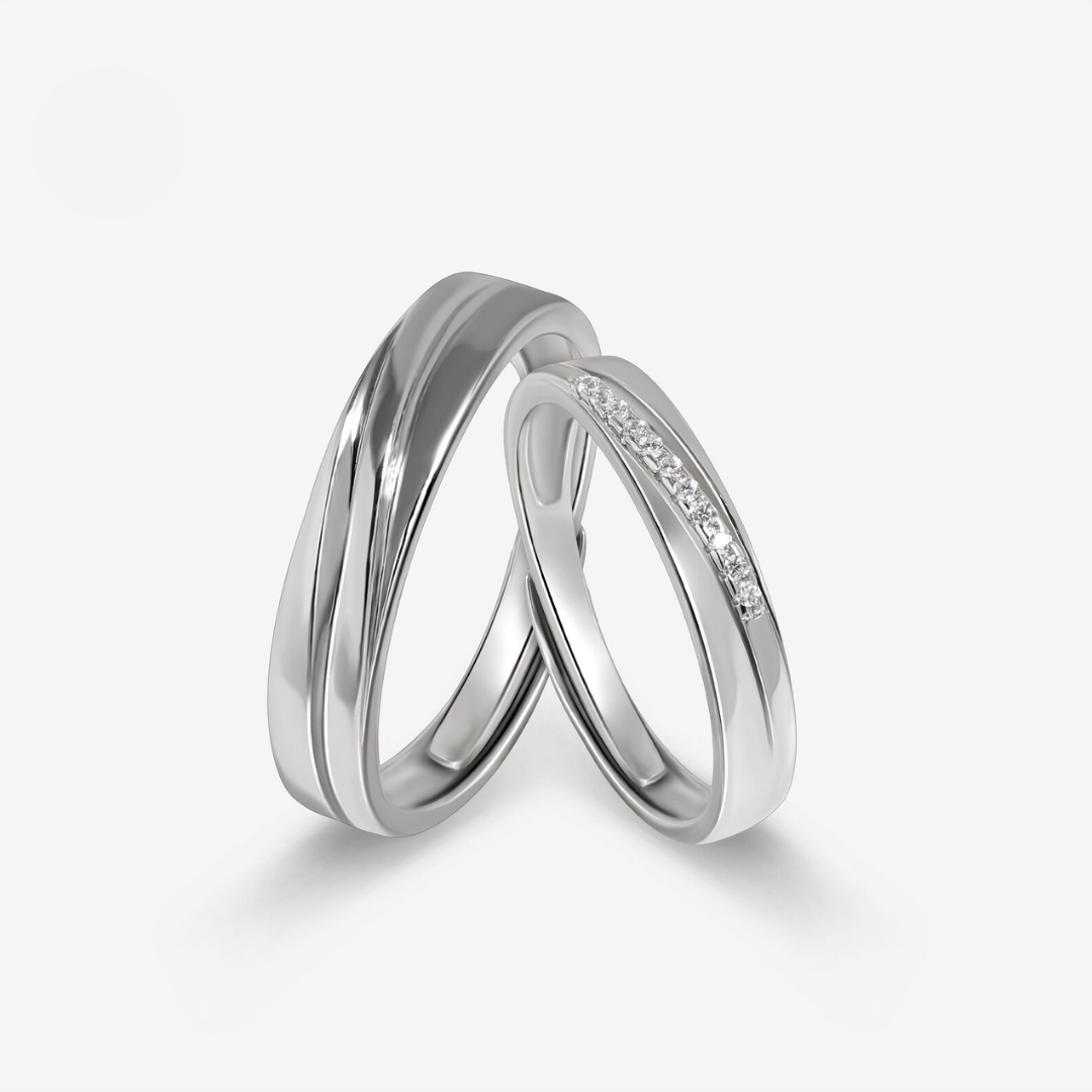 Silver Soulmate Couple Rings