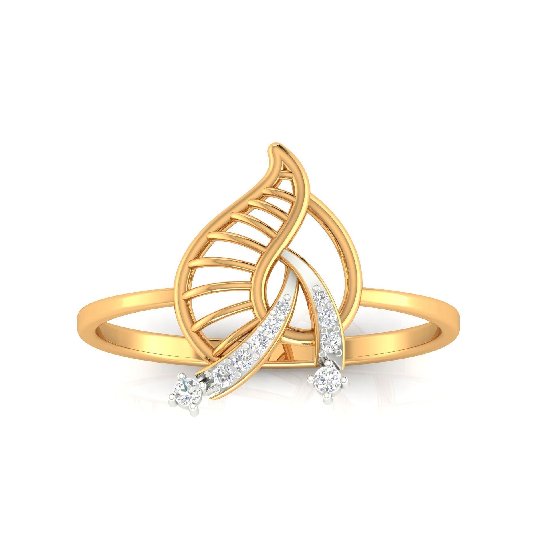 925 Silver Bliss Captivating Gold-Plated Lightweight Ring AUS-339 - Auory