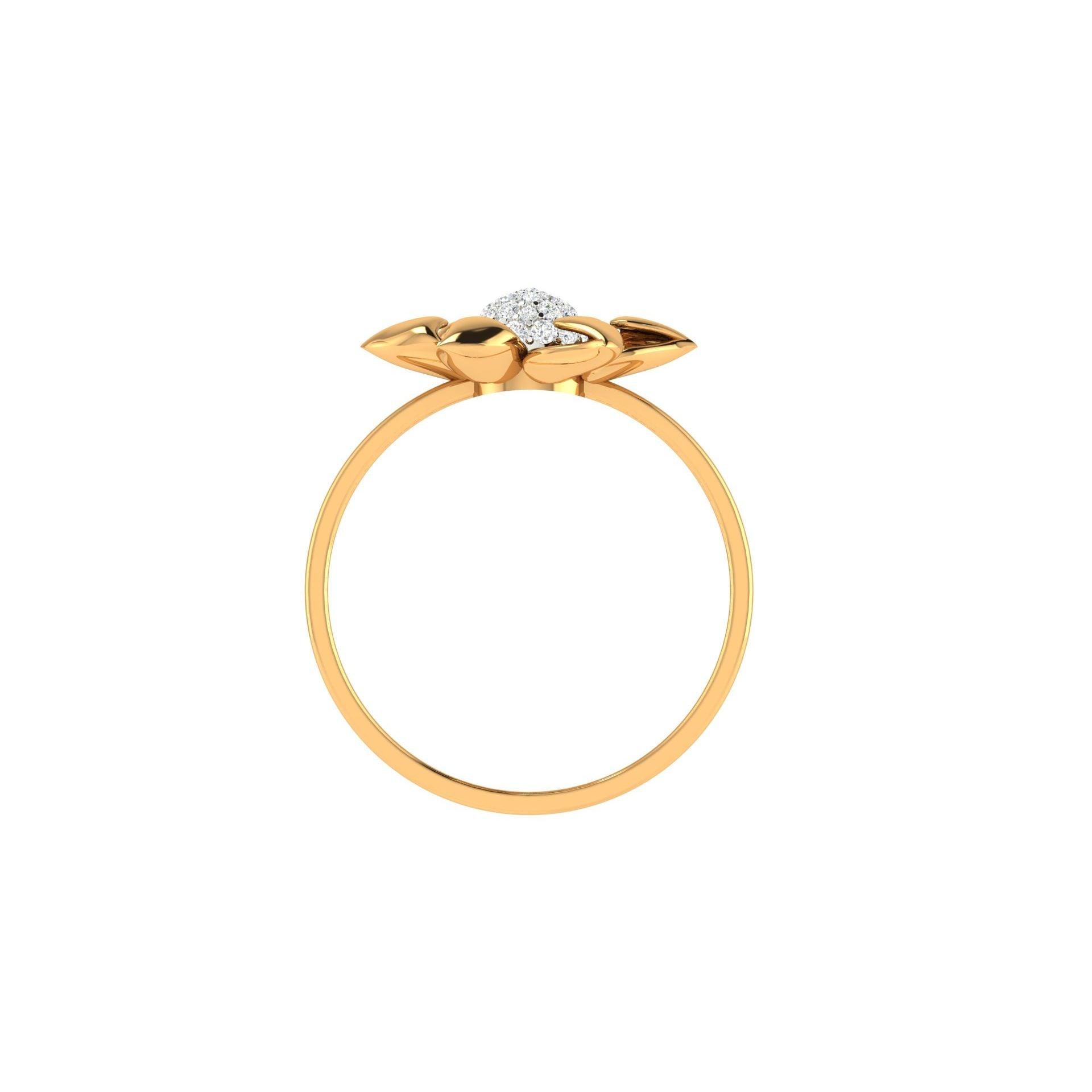 925 Silver Radiance Gold-Plated Lightweight Ring AUS-342 - Auory