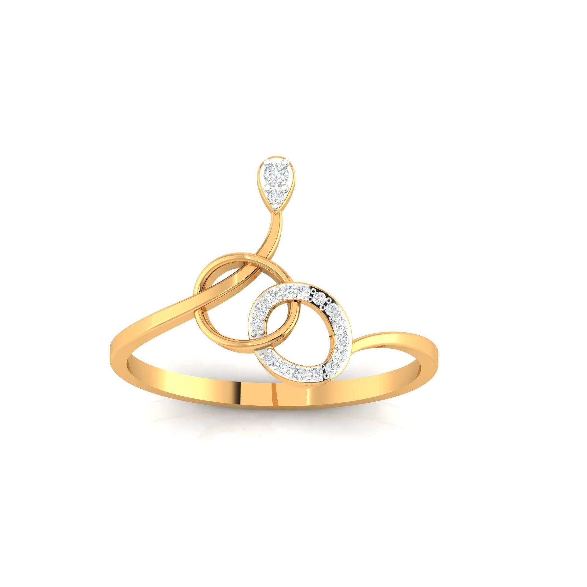 925 Silver Shimmering Beauty of Gold-Plated Ring AUS-336 - Auory