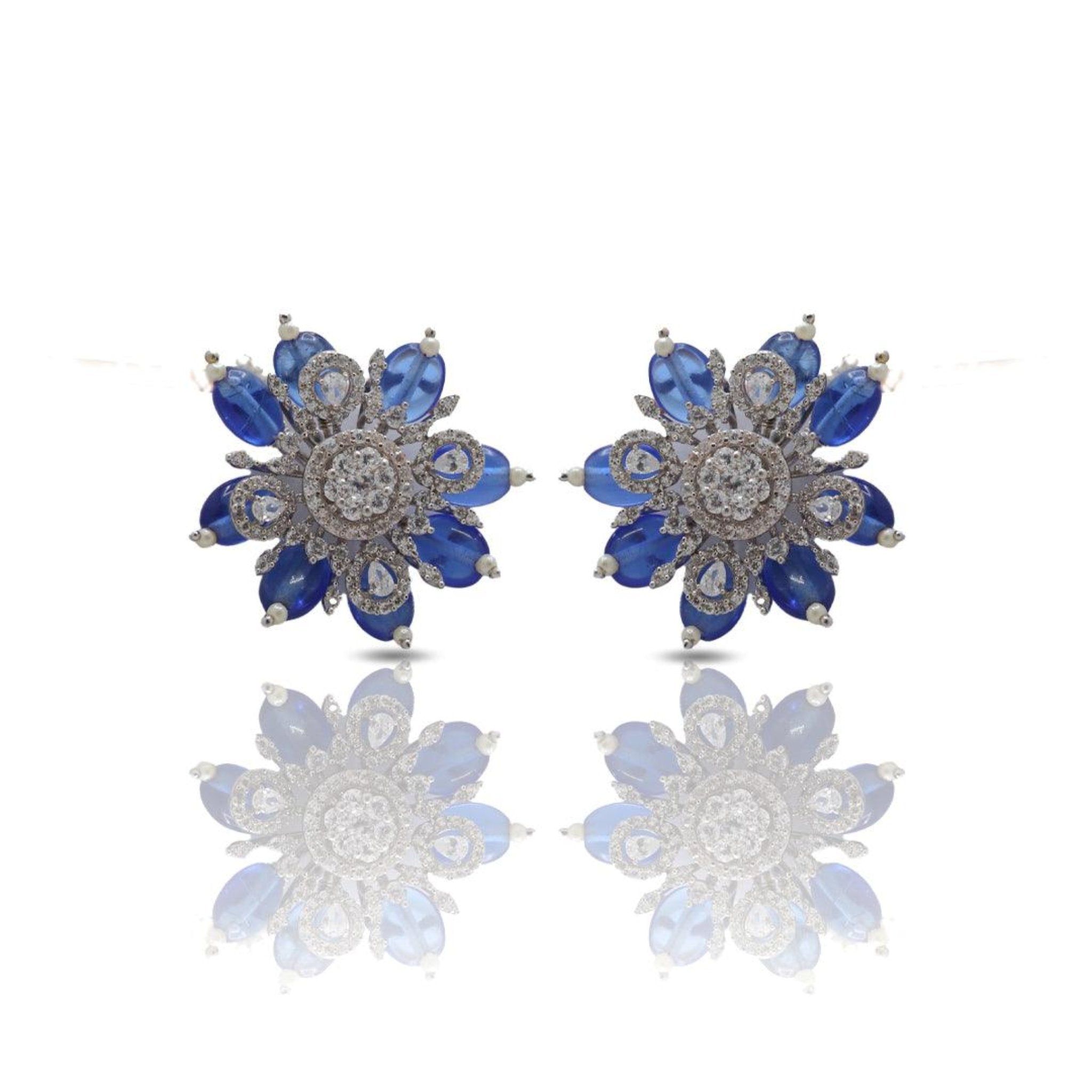 925 Sterling Earring Stellar Splendor Sapphire Earring - Auory