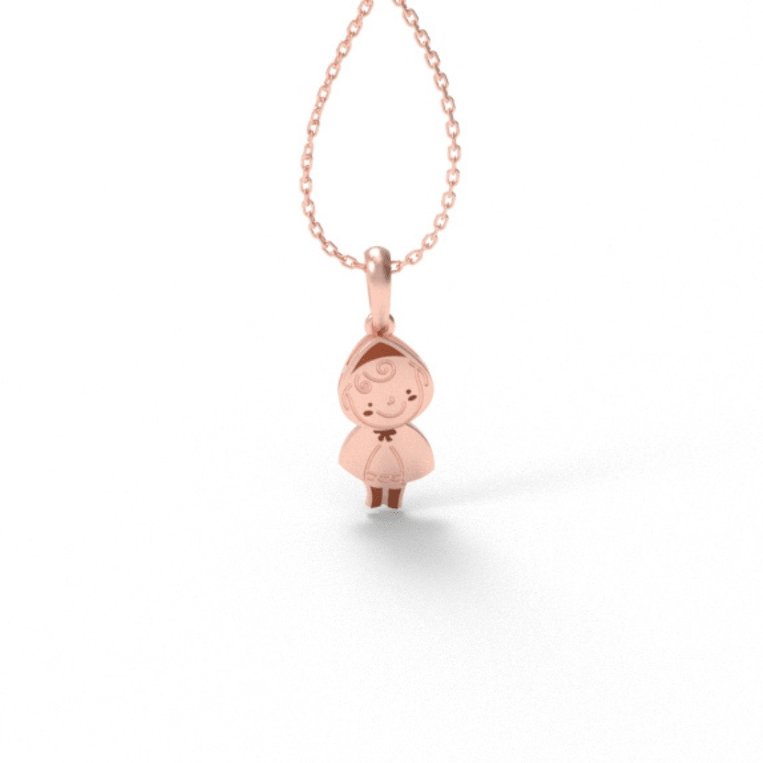 925 Sterling pink Prince Charming Kid's Pendant - Auory