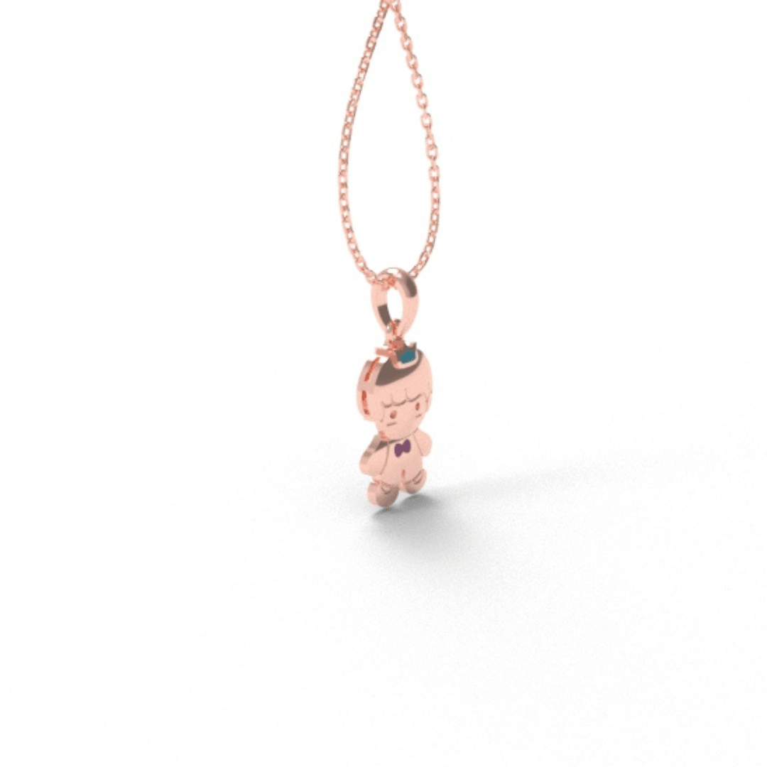 925 Sterling pink Sonshine Kid's Pendant - Auory