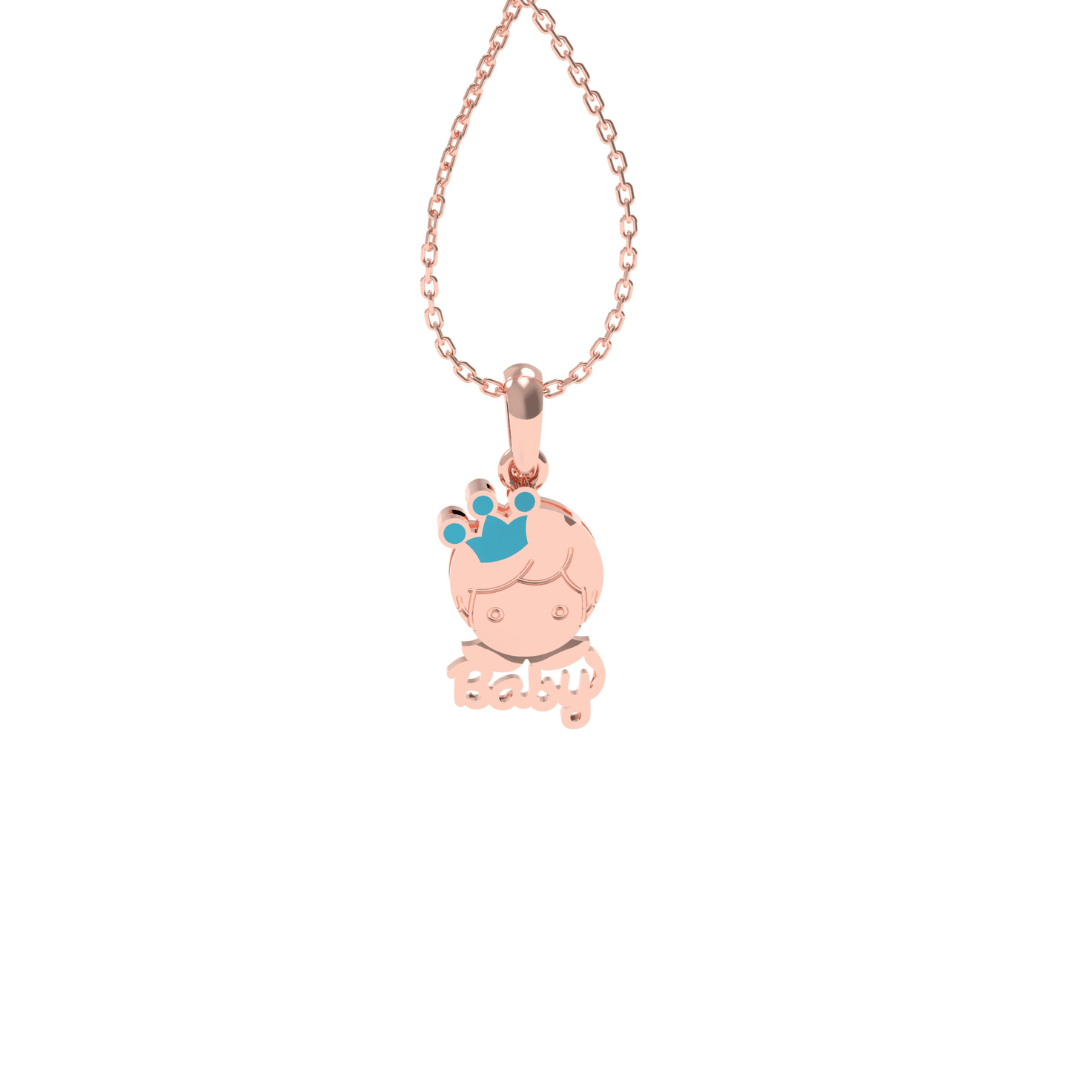 925 Sterling Gold Baby's Blissful Kid's Pendant - Auory