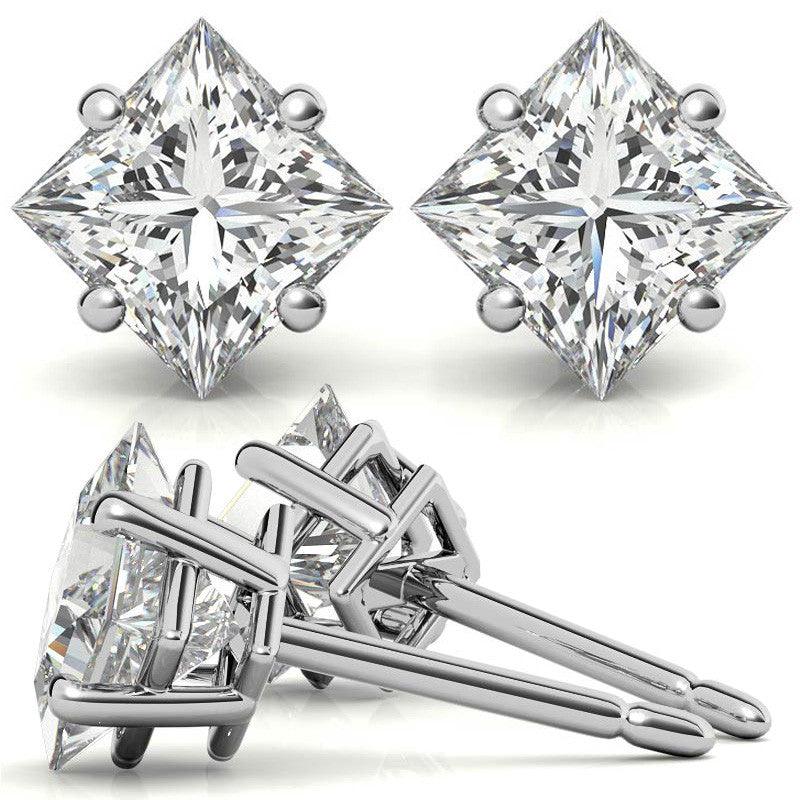 925 Sterling Silver Casual Solitaire Earring AUS-530 - Auory