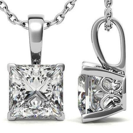 925 Sterling Silver Circular Sparkle Solitaire Pendant AUS-645 - Auory